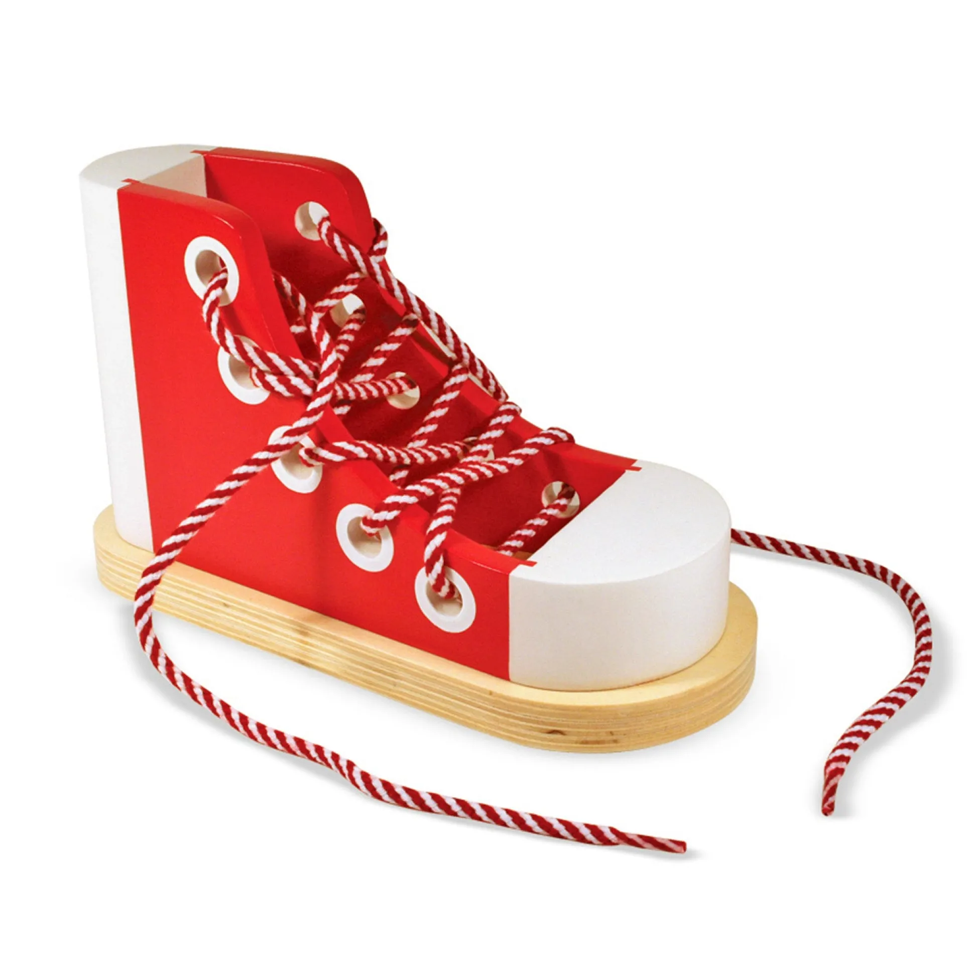 Melissa & Doug Wooden Lacing High-Top Sneaker - Educational Toy