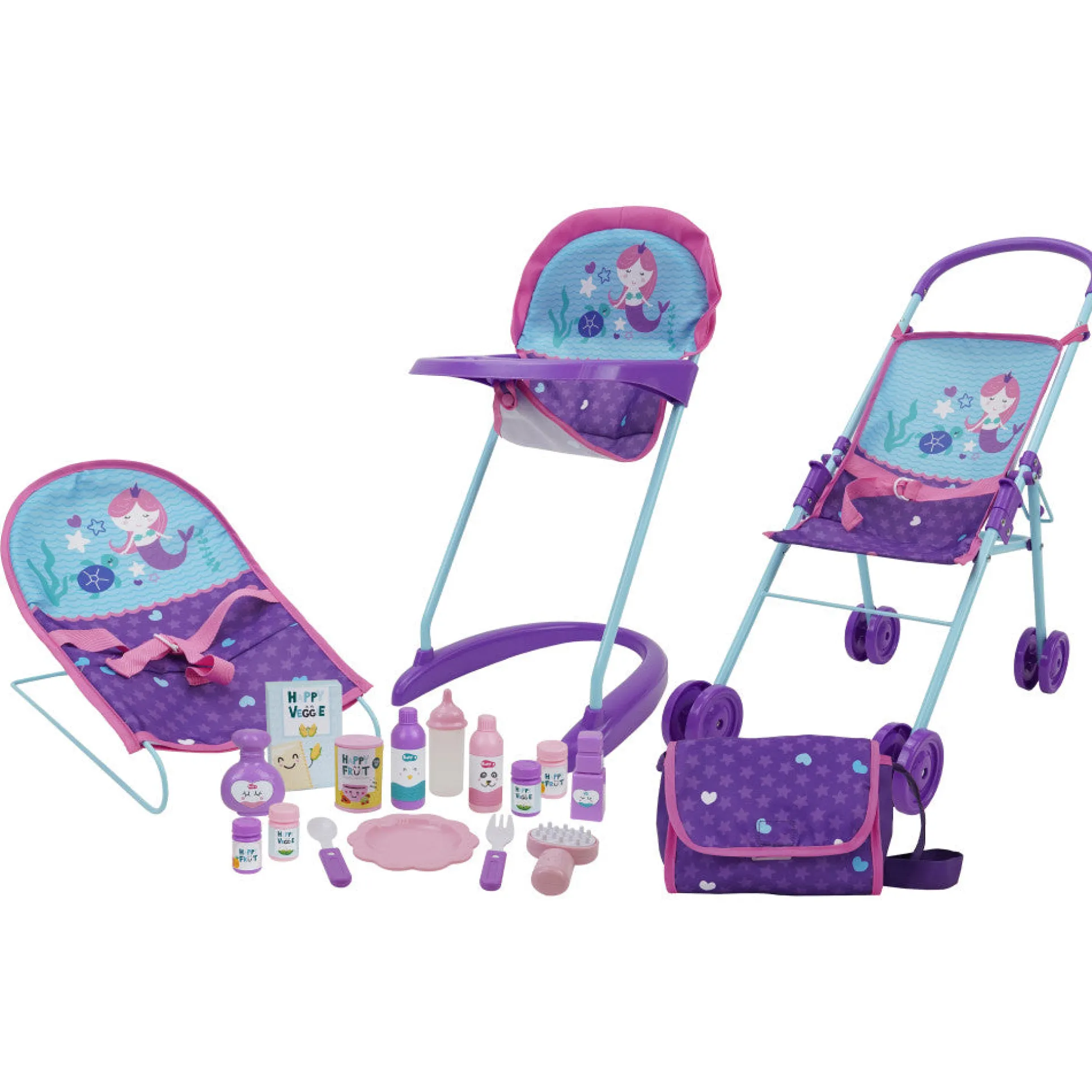 Mermaid Fantasy 19-Piece Doll Care Playset