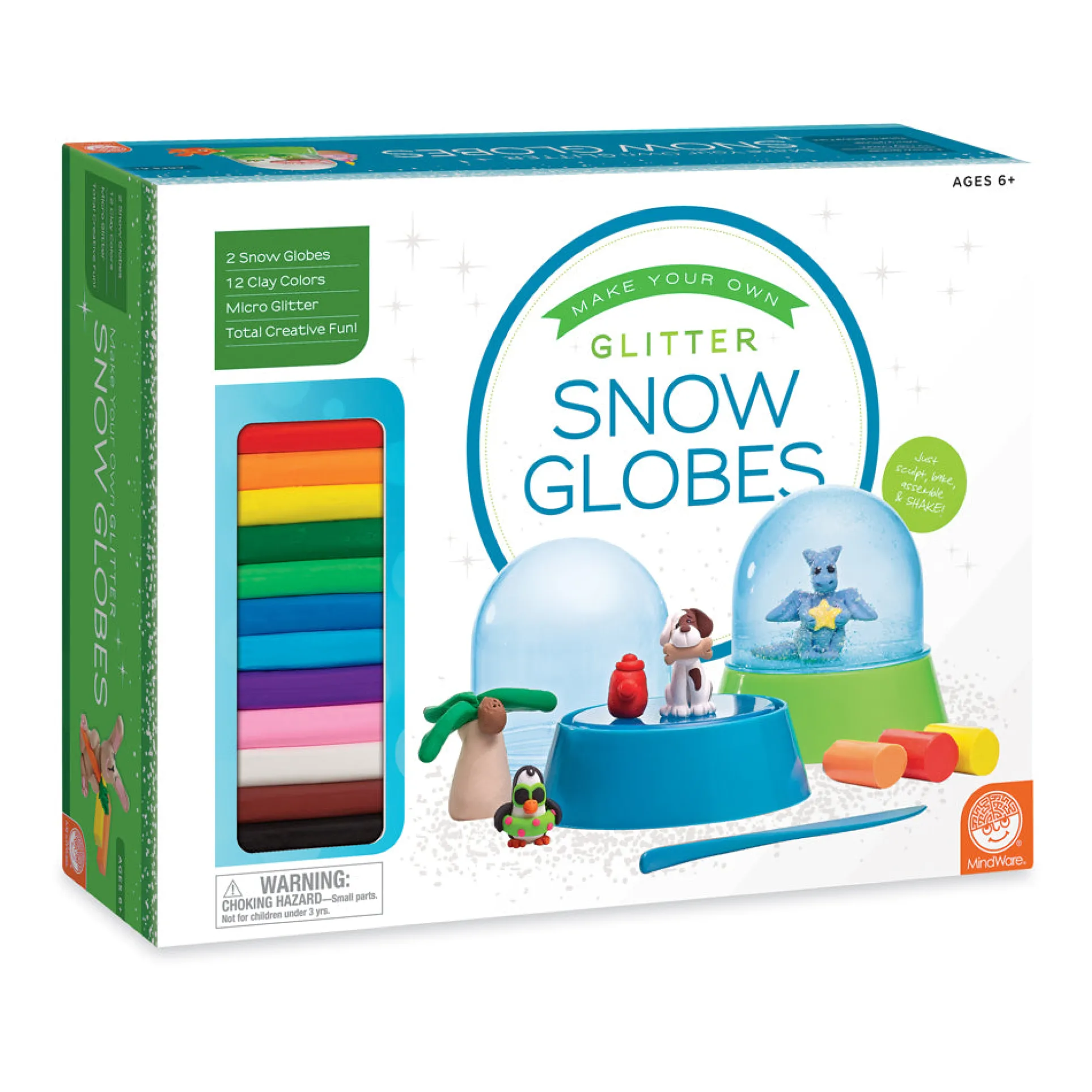 MindWare Creative DIY Glitter Snow Globes Craft Kit