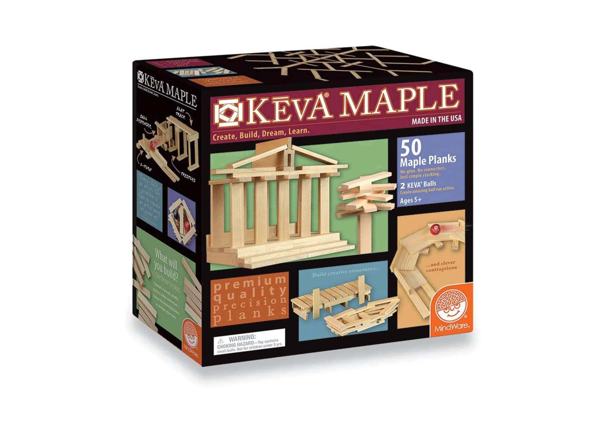 MindWare KEVA Maple 50-Piece Plank Set - Educational Building Toy