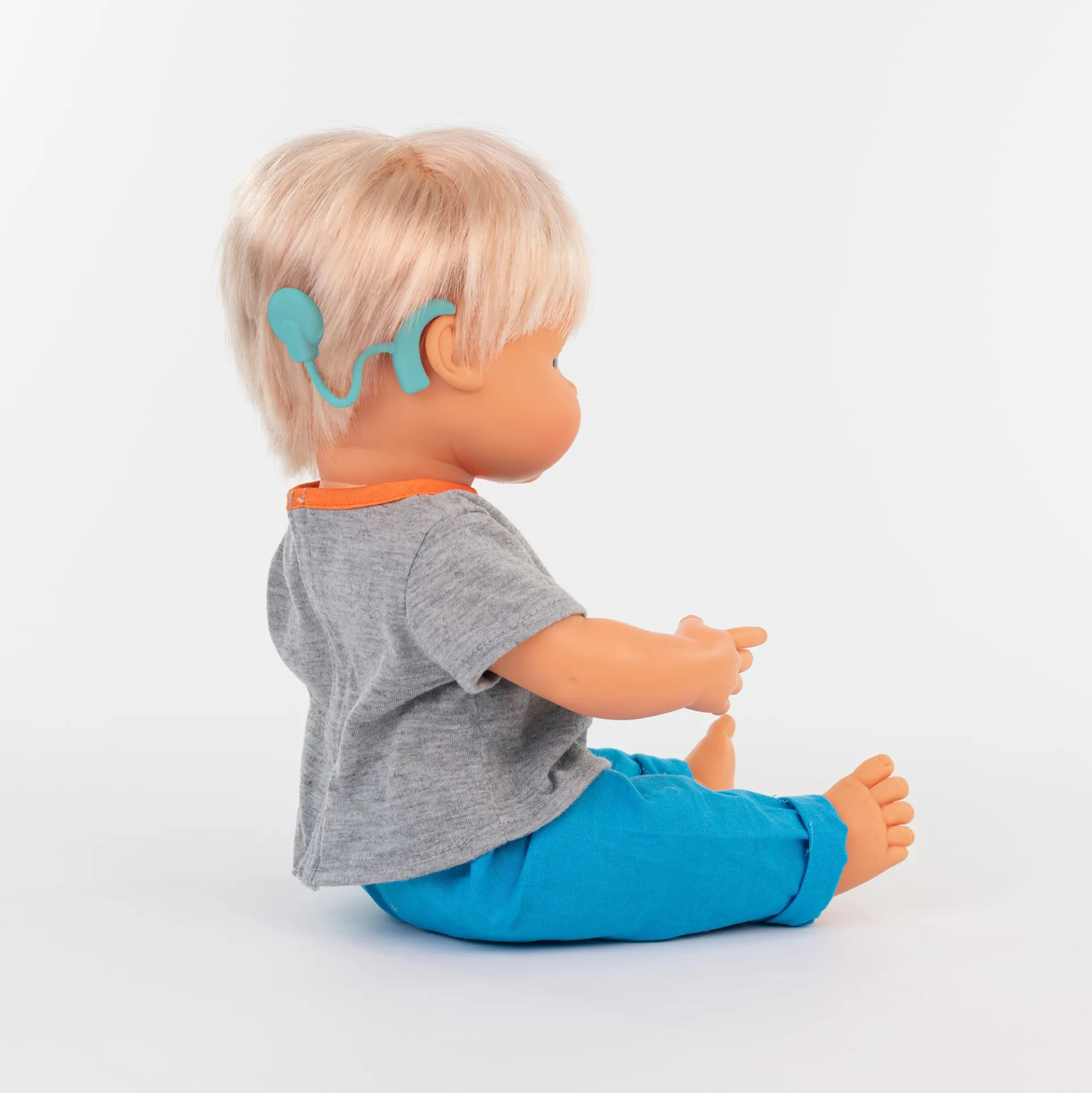 Miniland 15'' Blonde Hair Baby Doll with Hearing Aid - Vanilla Scented