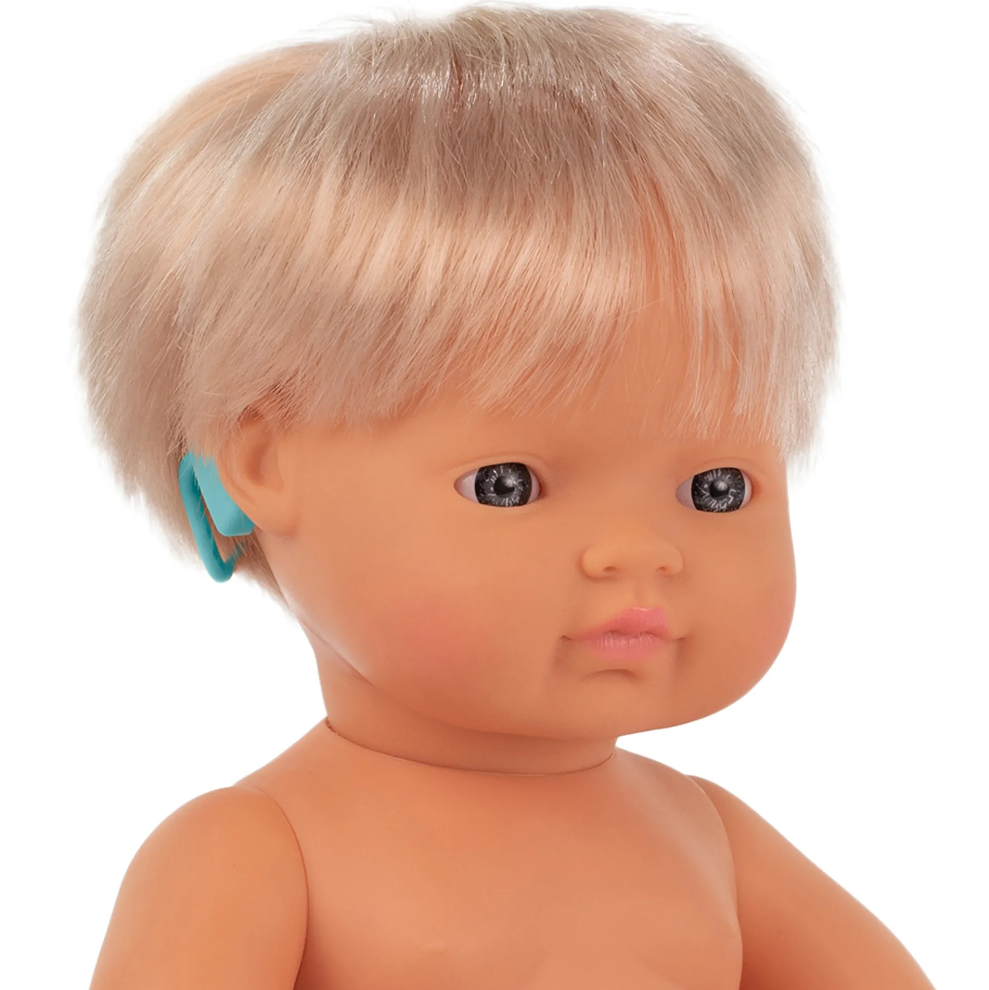 Miniland 15'' Blonde Hair Baby Doll with Hearing Aid - Vanilla Scented
