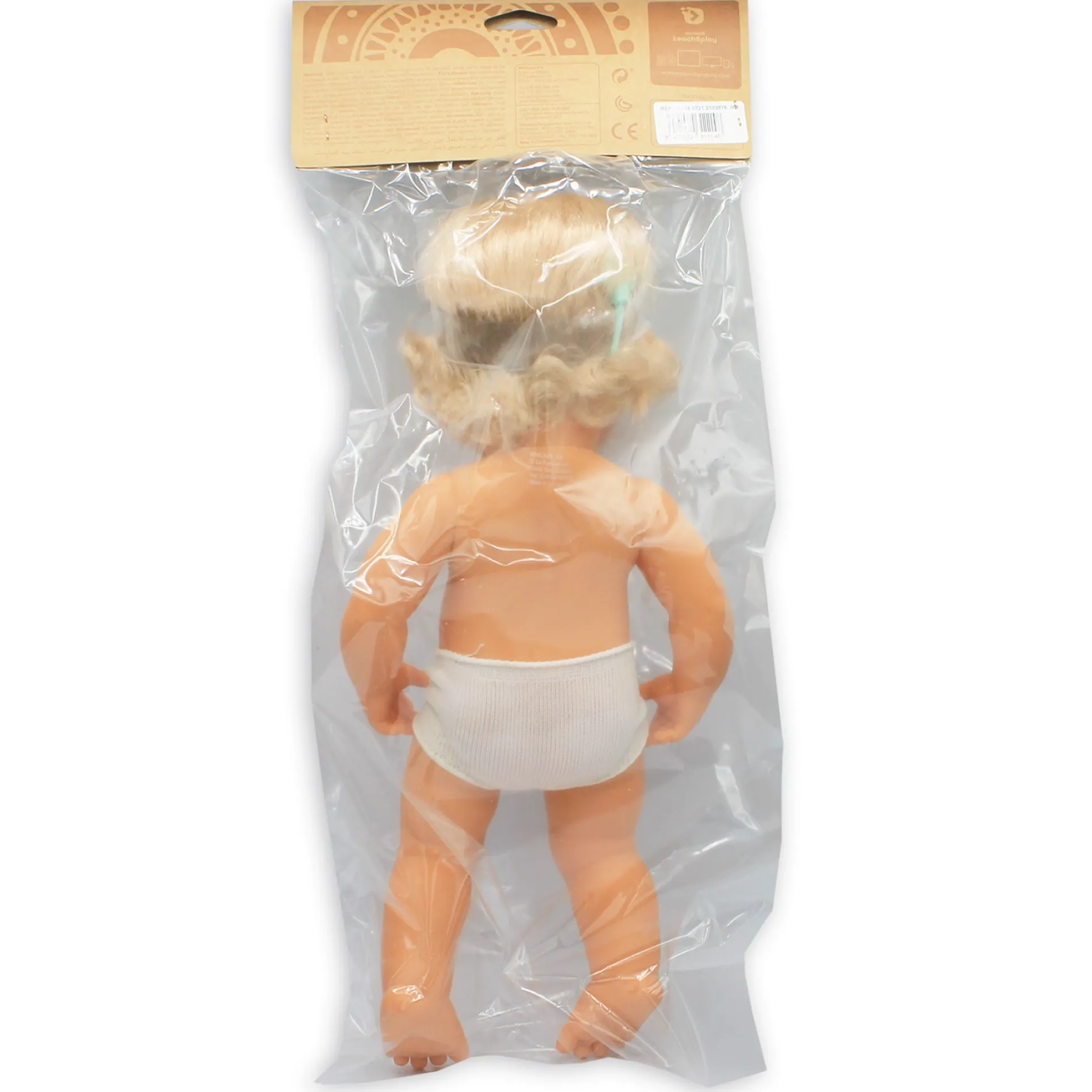 Miniland 15'' Blonde Hair Baby Doll with Hearing Aid - Vanilla Scented