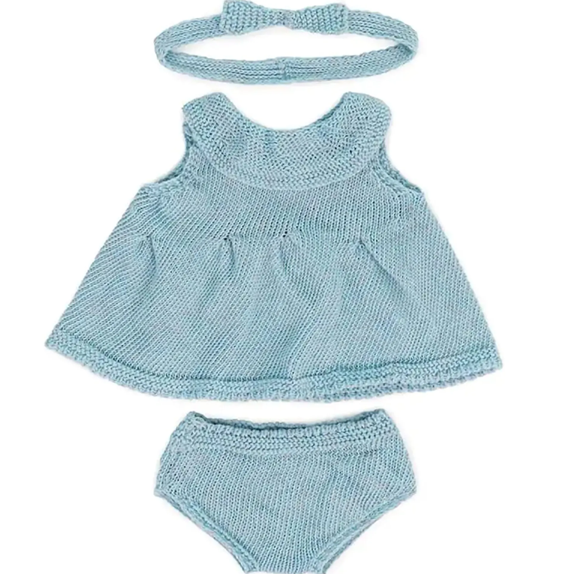 Miniland 15" Doll Knitted Dress & Headband Outfit Set