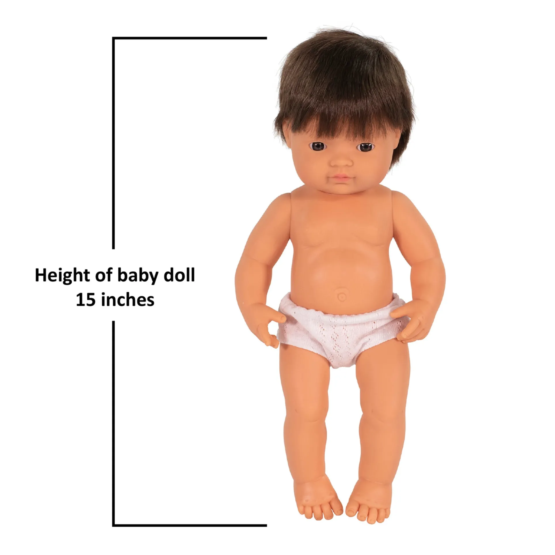 Miniland 15 inch Baby Doll - Brunette Hair