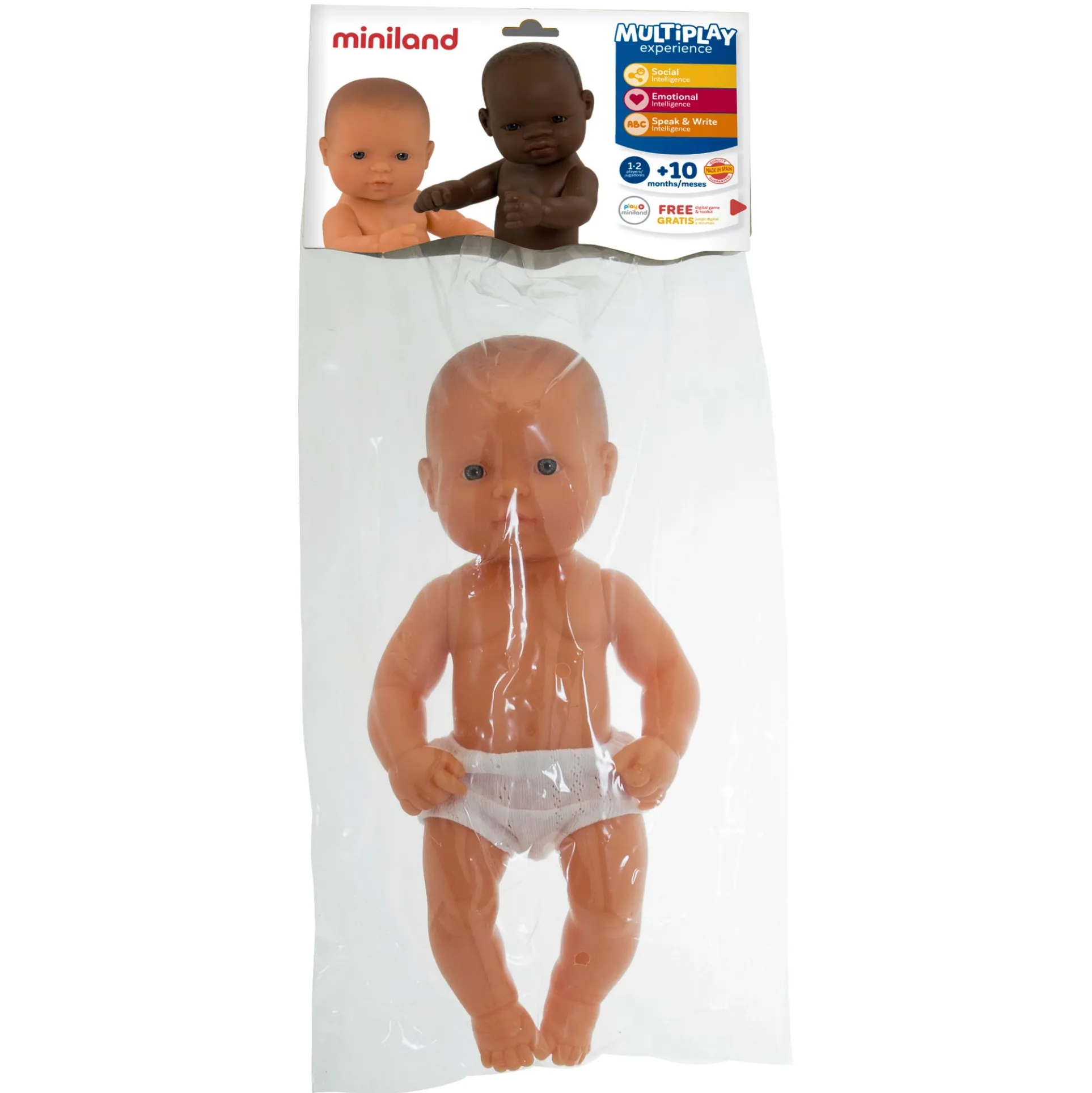 Miniland 12-5/8 inch Newborn Doll with Soft Vinyl Body