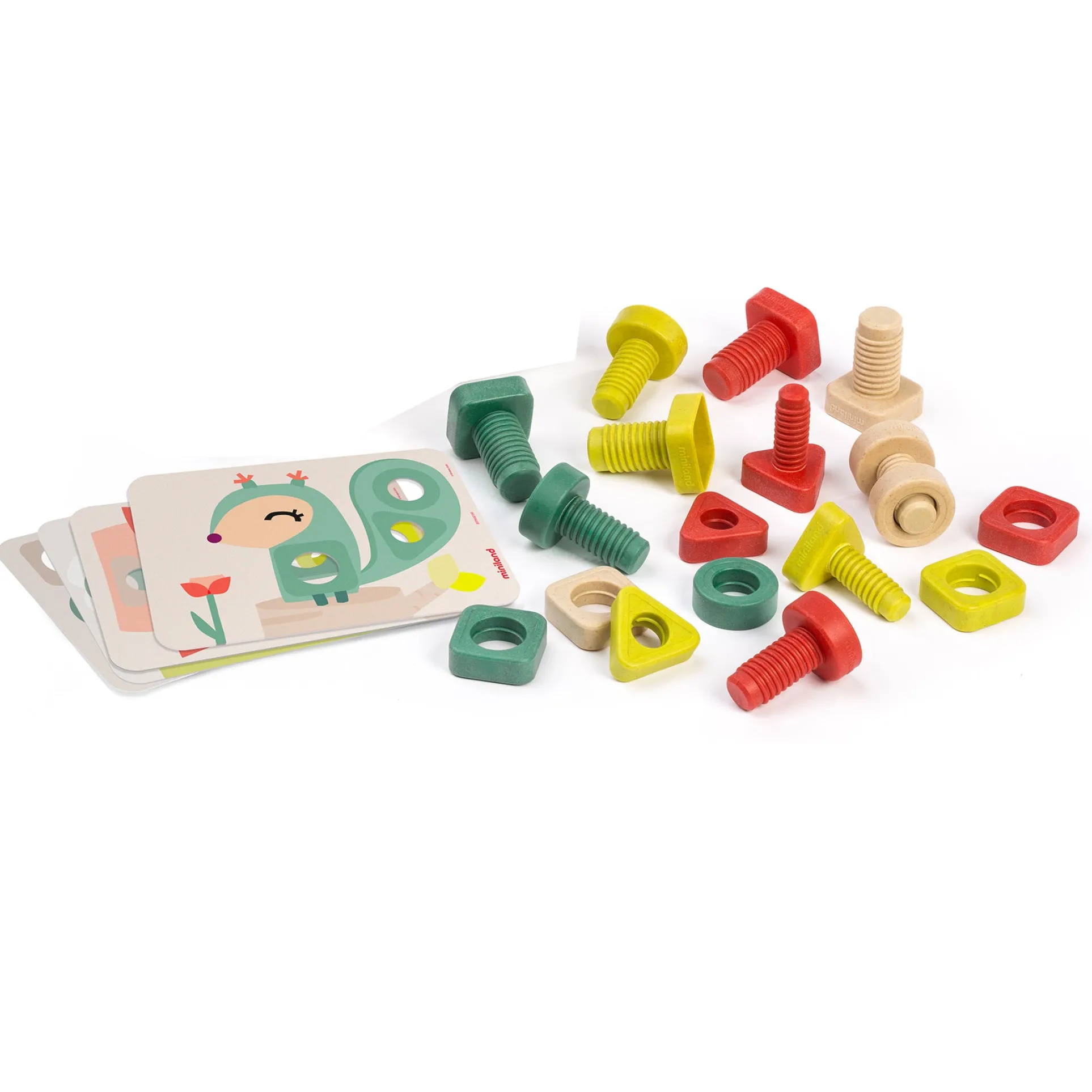 Miniland ECO Nuts & Bolts Set - 28 Pieces - Educational Shape Toys