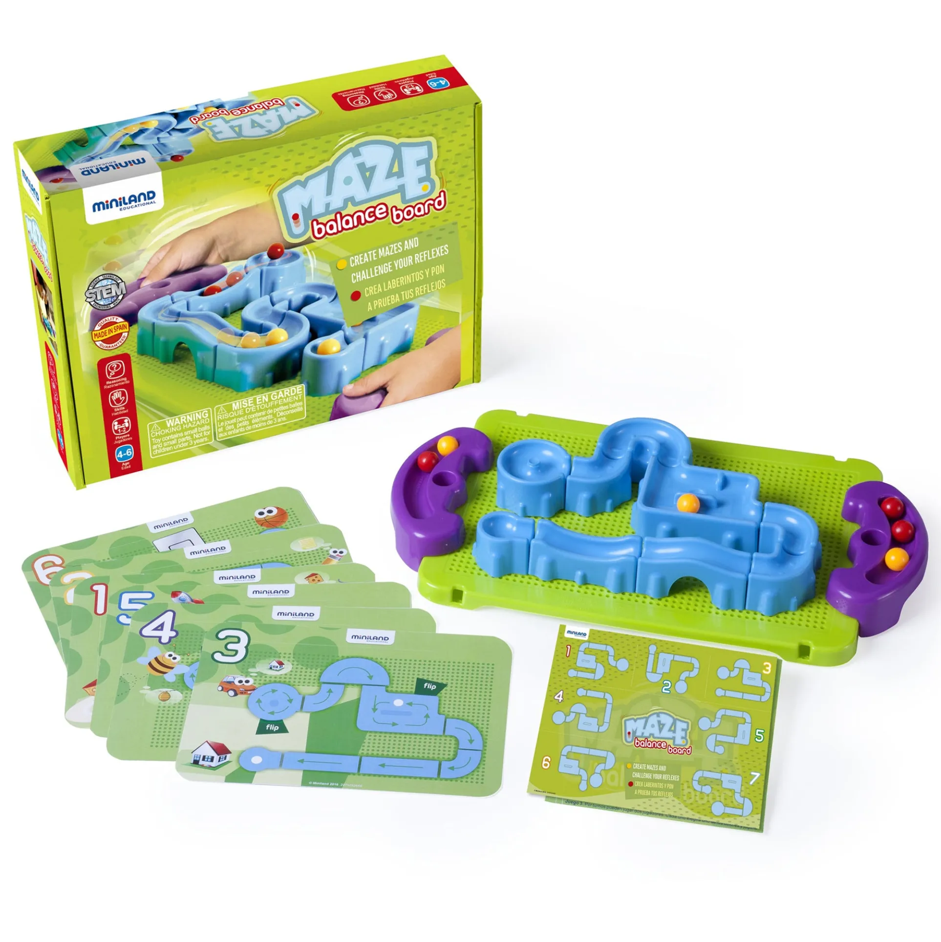 Miniland Educational Maze Balance Board - Interactive Learning Game - 24 Pieces