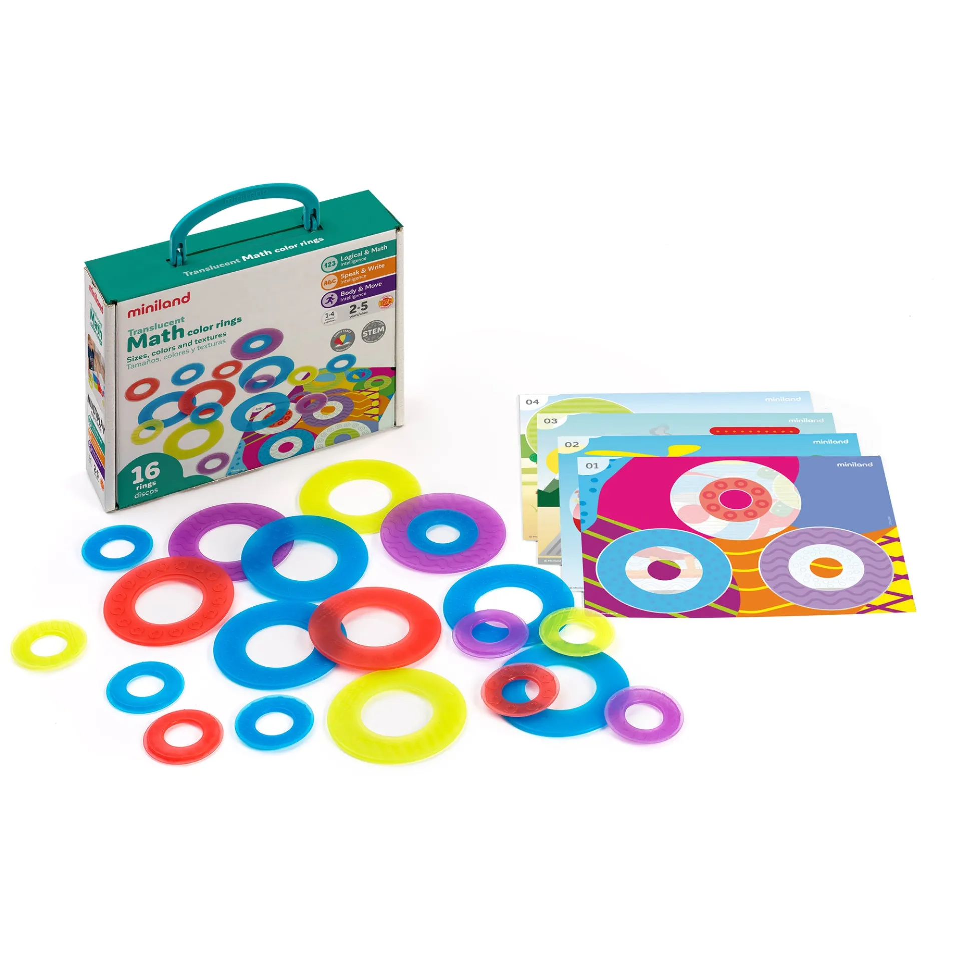 Miniland Educational Translucent Math Color Rings - Interactive Learning Toy