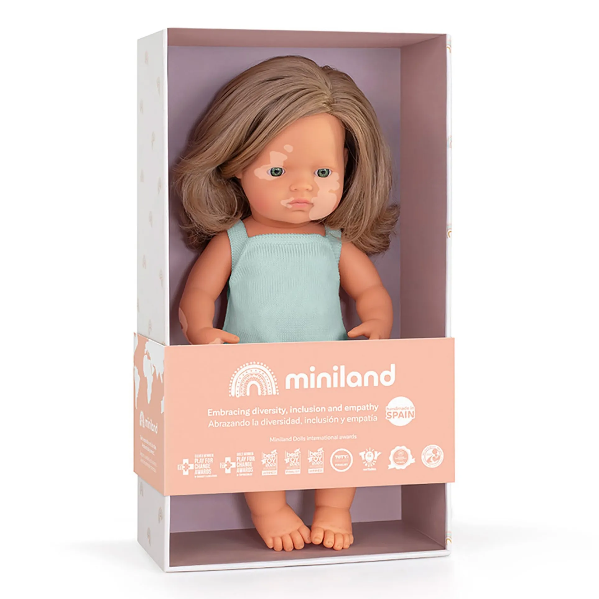 Miniland 15-inch Baby Doll with Vitiligo - Golden Locks