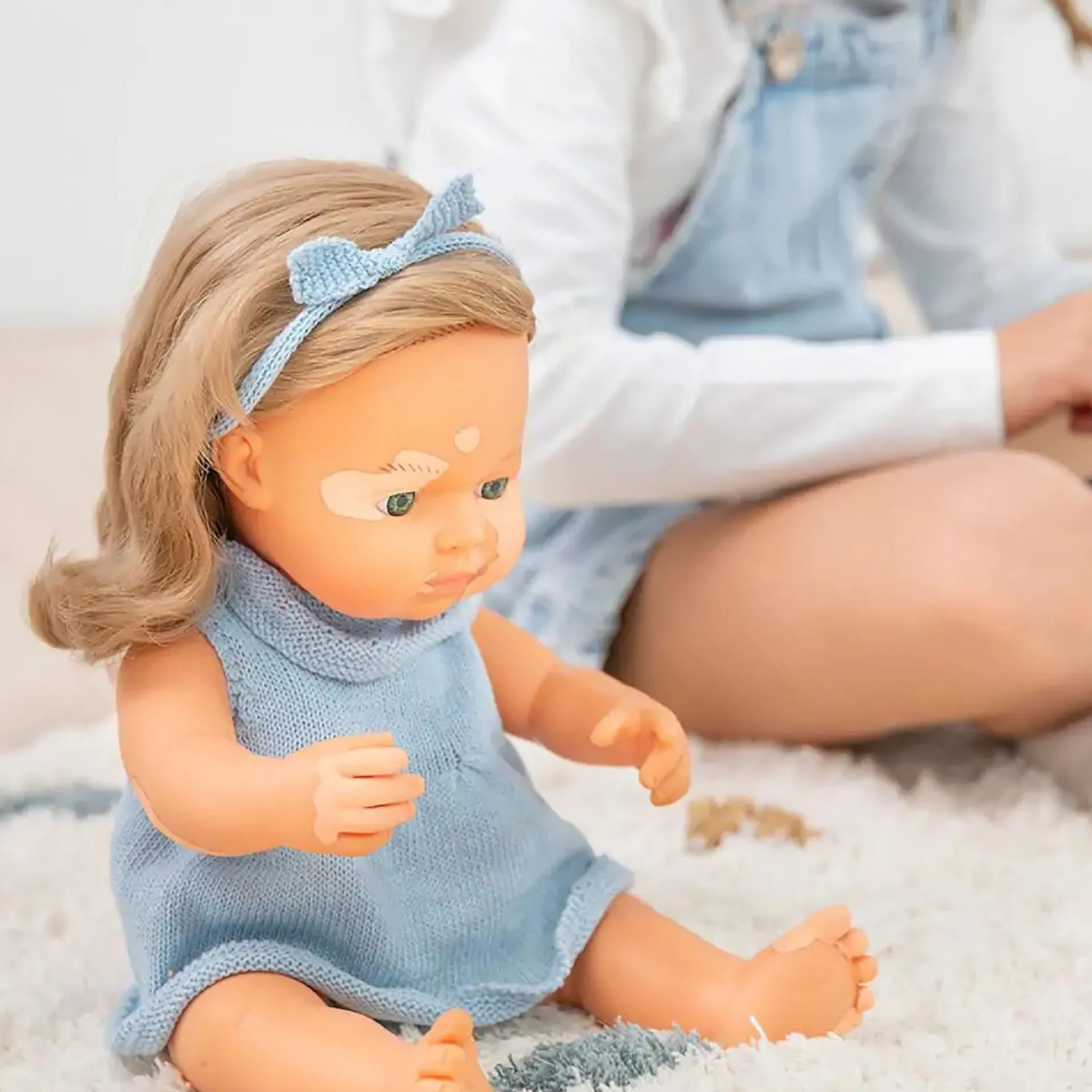 Miniland 15-inch Baby Doll with Vitiligo - Golden Locks