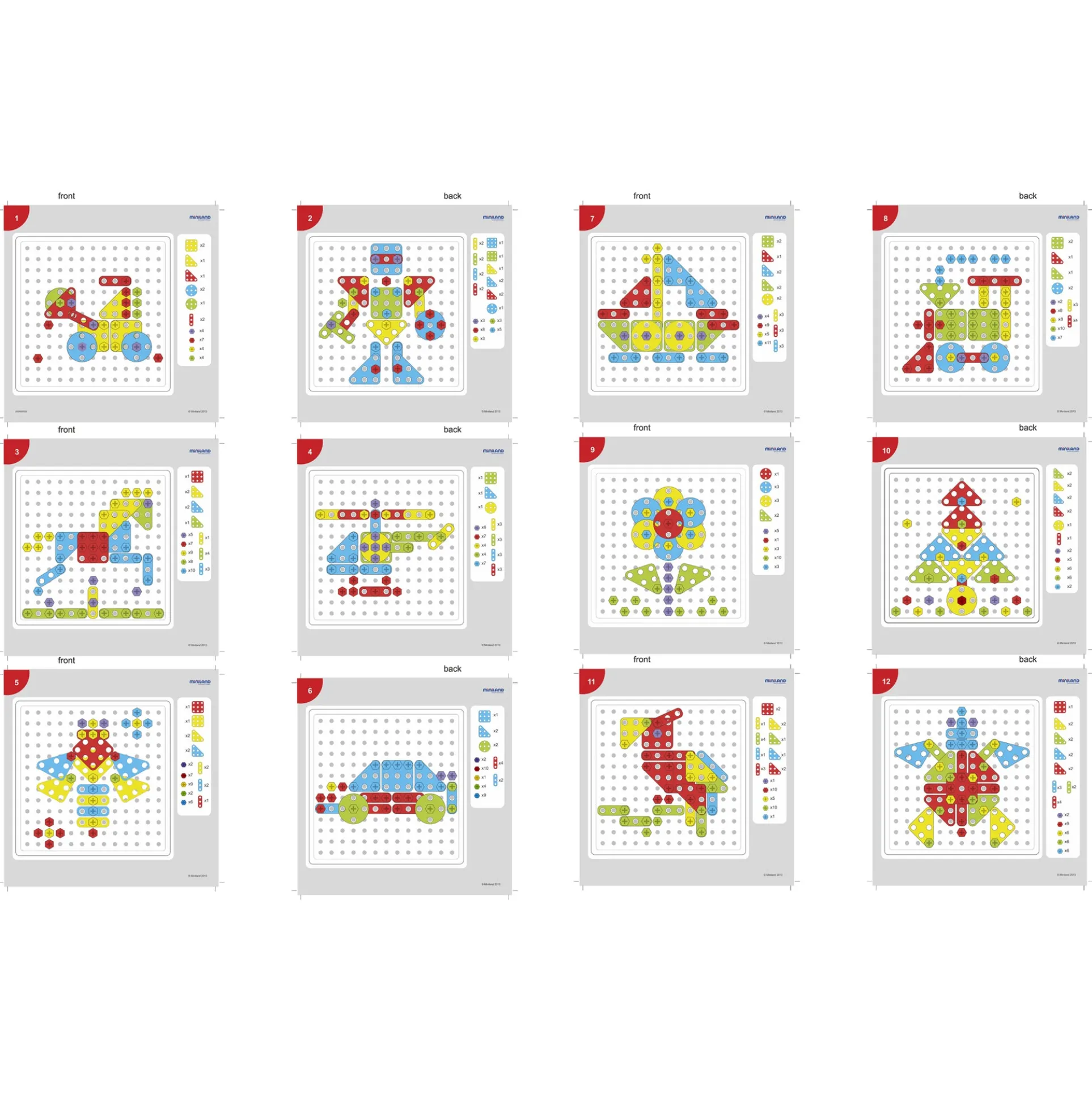 Miniland Mosaic Art Set - Creative Building for Kids - 180 Pieces