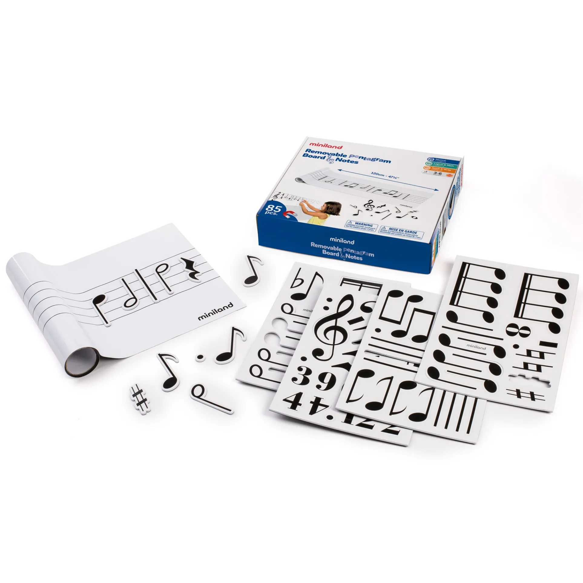 Miniland Removable Pentagram Board & Notes - Musical Creativity On-the-Go