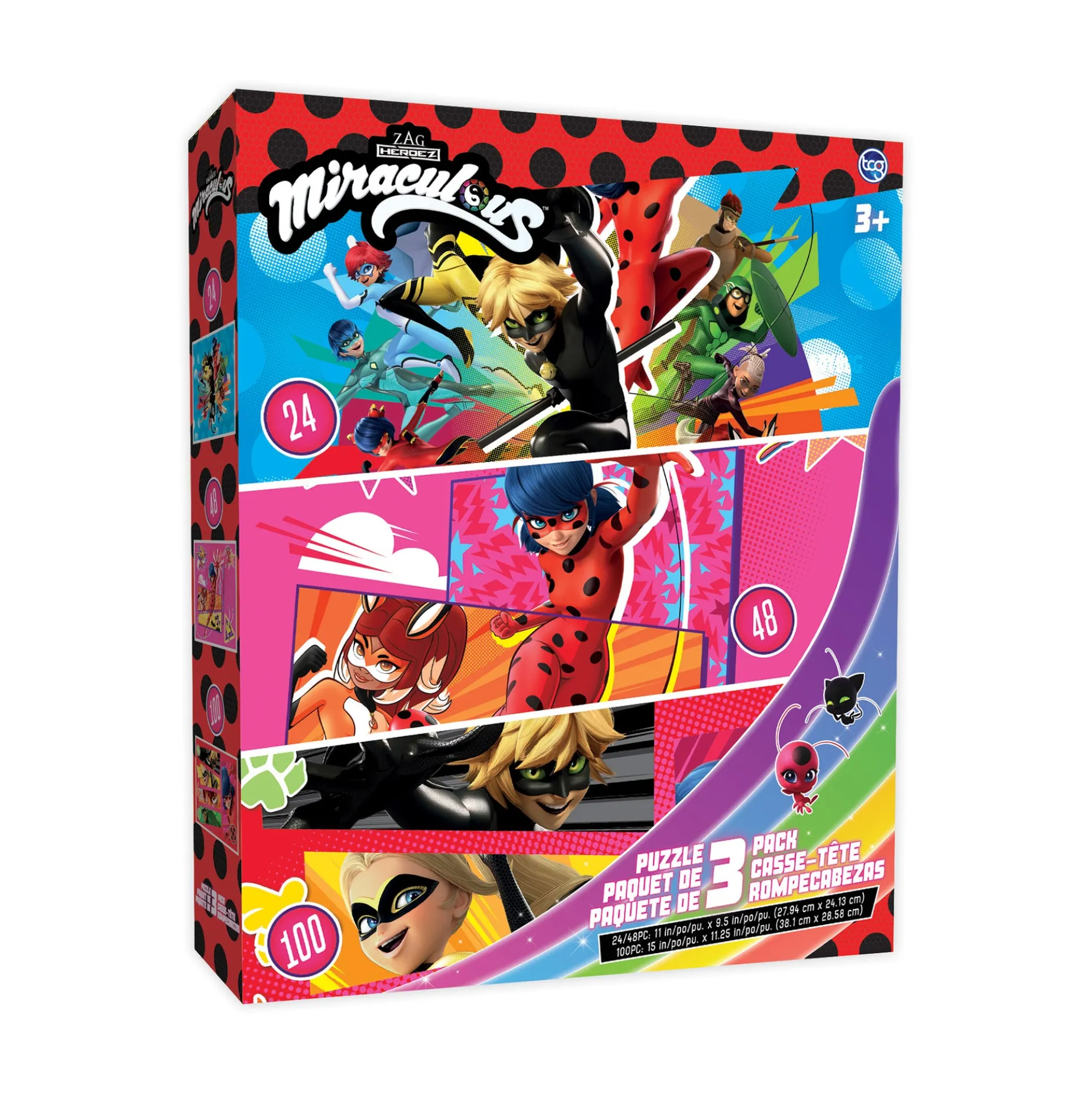 Miraculous Ladybug & Cat Noir 3 Pack Puzzles