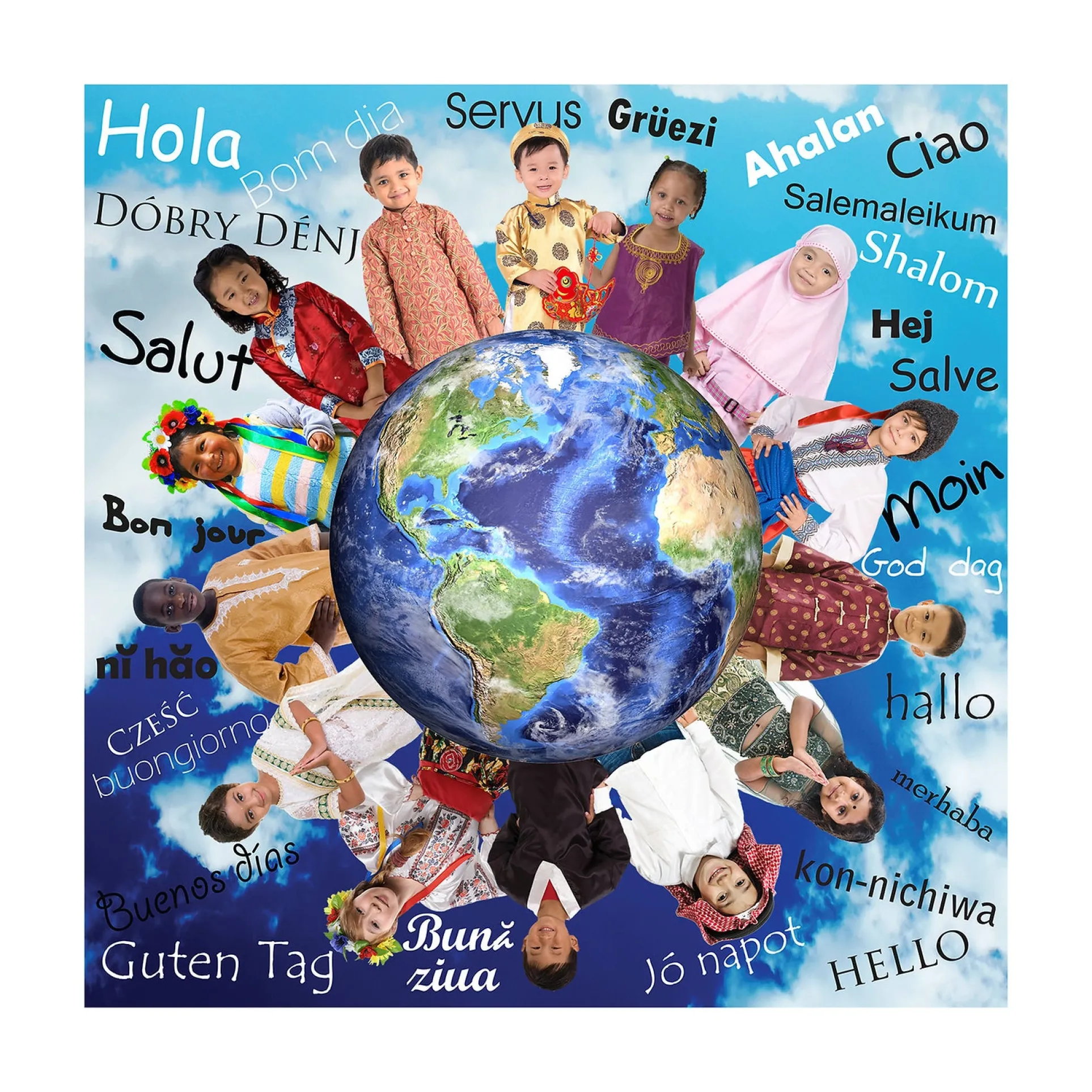 MOJO Hello World! 48pc Jumbo Photographic Floor Puzzle