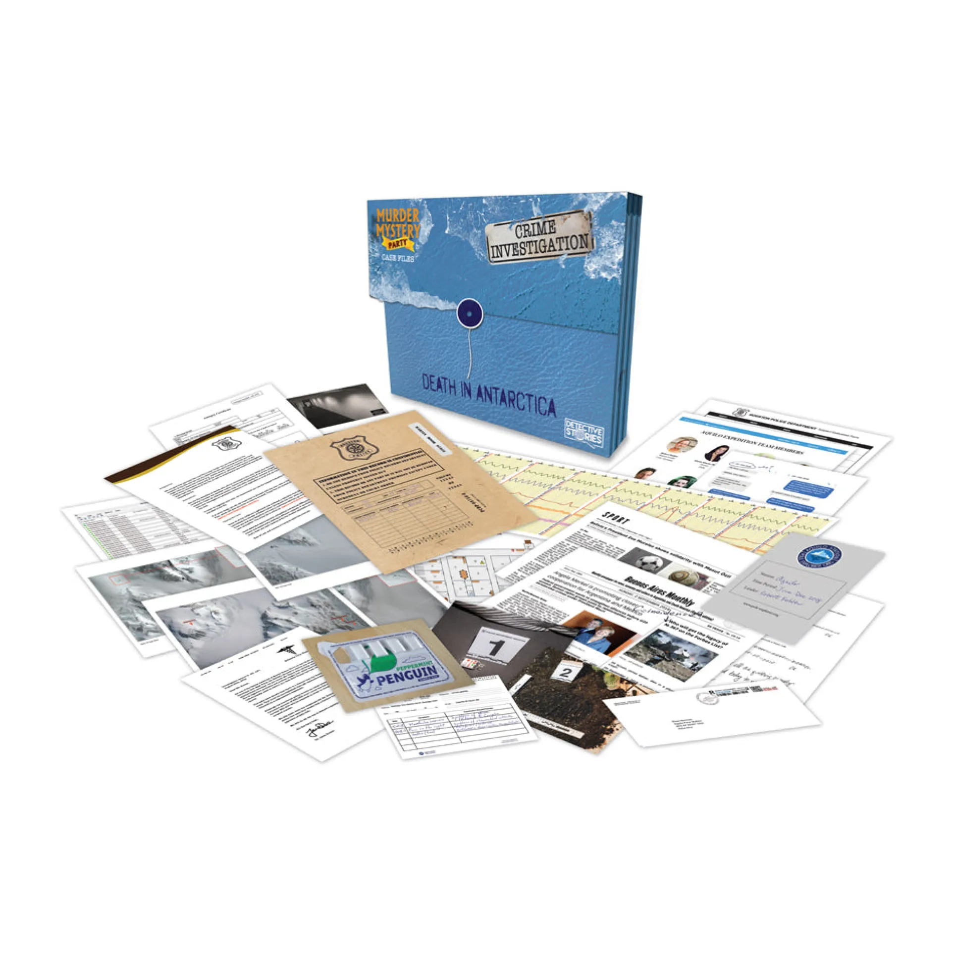 Murder Mystery Party Case Files: Death in Antarctica Investigation Game