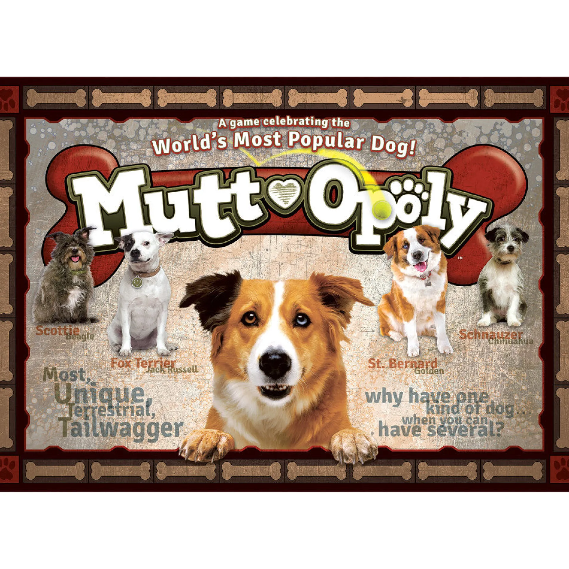 Mutt-Opoly Dog Themed Monopoly Style Board Game for Ages 8+