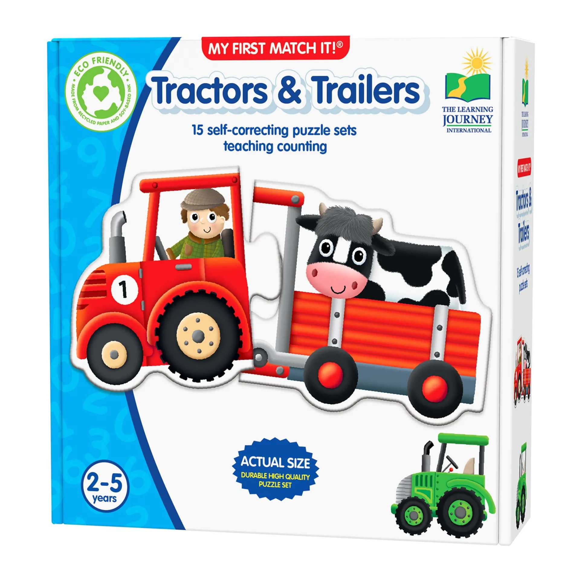 My First Match It! Tractors & Trailers - Colorful Counting Puzzle Set