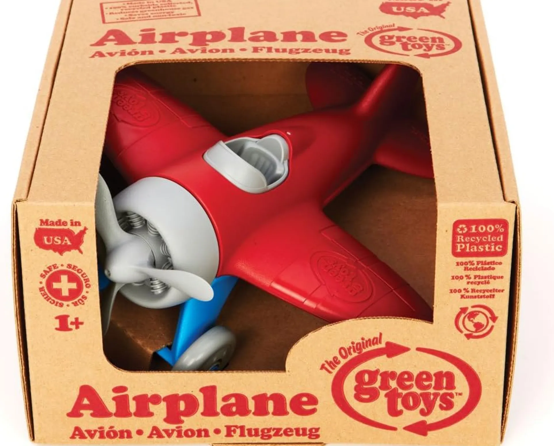 Green Toys Eco-Friendly Red Airplane for Children - BPA & Phthalates Free