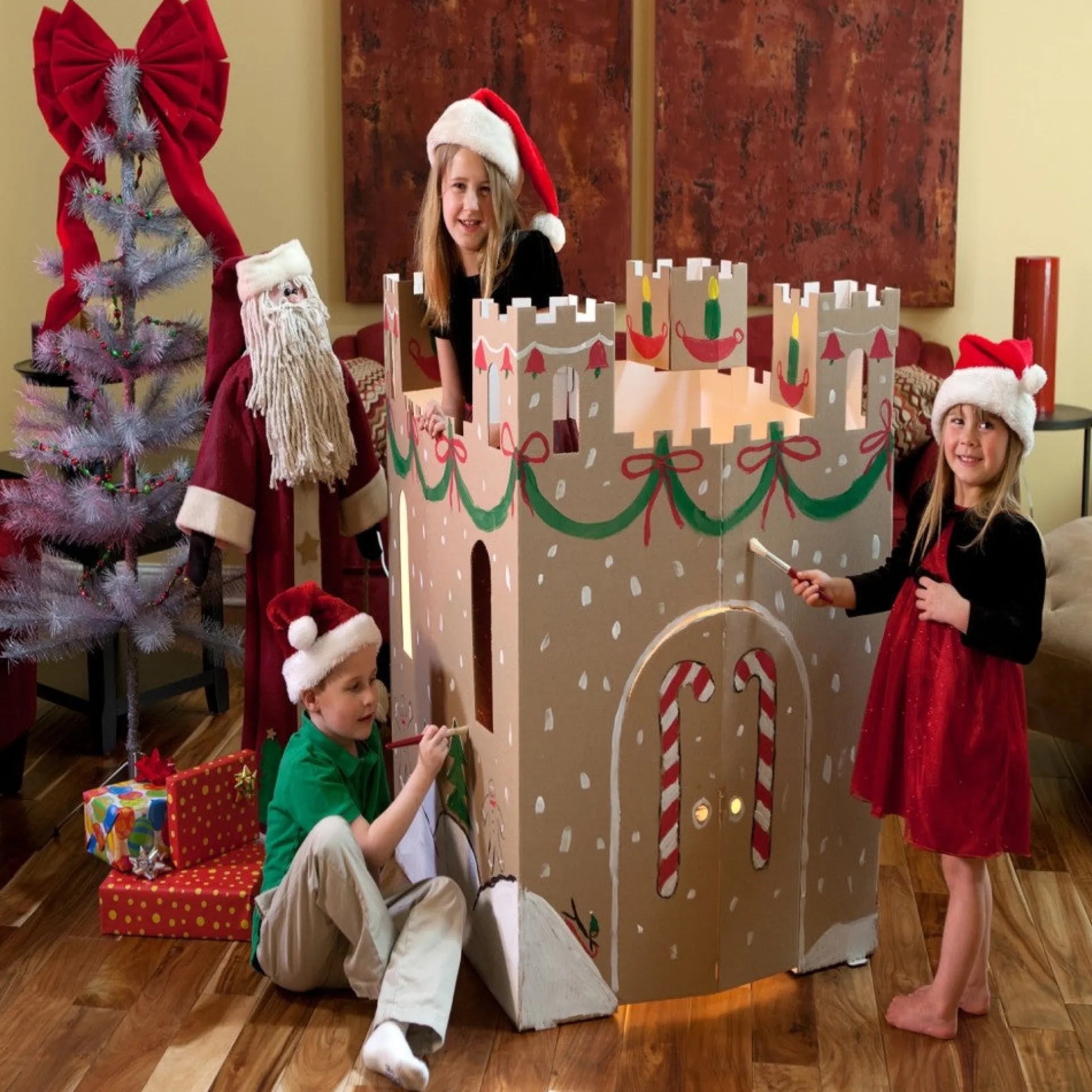 Easy Playhouse Blank Castle - Creative Cardboard Fort for Coloring and Personalization, Indoor & Outdoor Play, Made in USA, Ages 3+