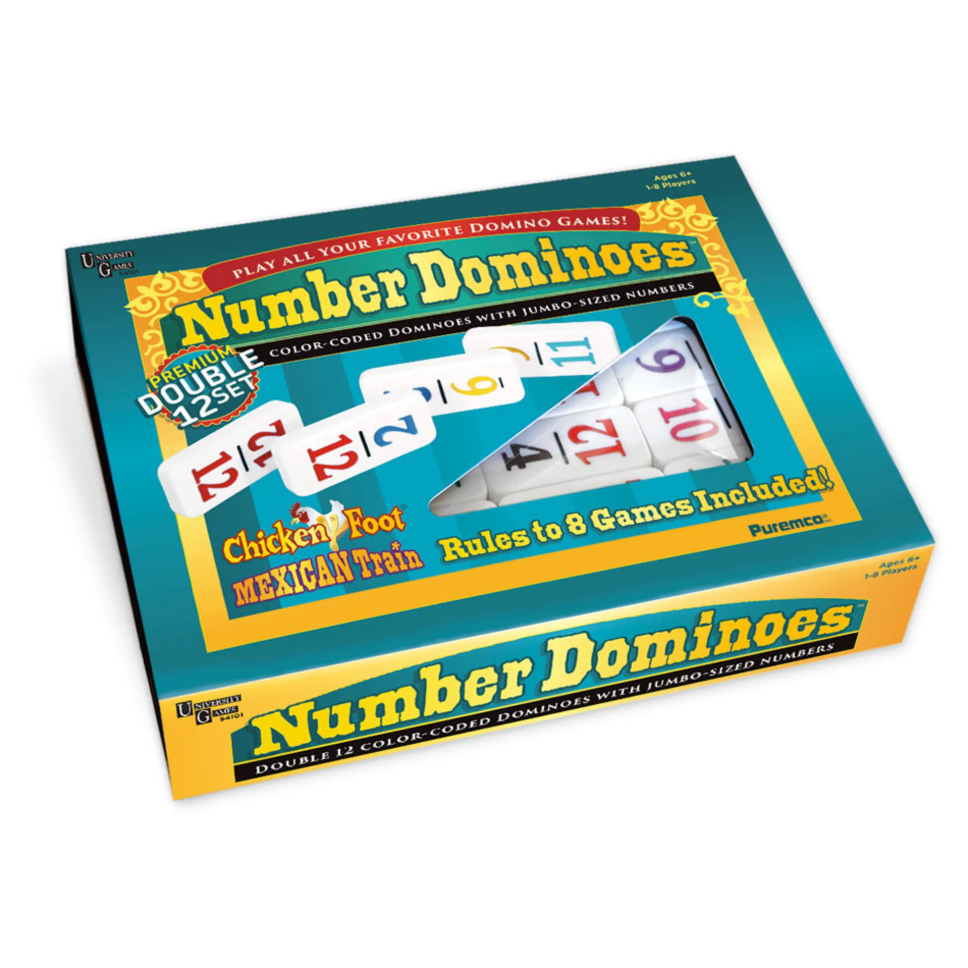 Number Dominoes Premium Double 12 Set with Color-Coded Tiles