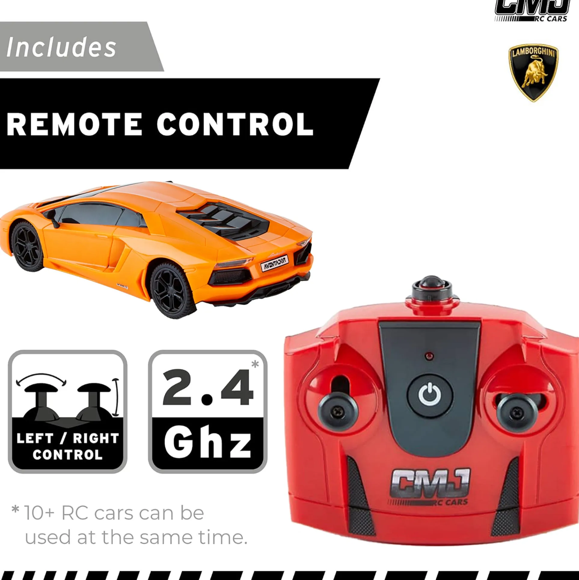 CMJ RC Lamborghini LP700-4 - Orange - 1:24 Scale - 2.4GHz Remote Control Car with LED Headlights
