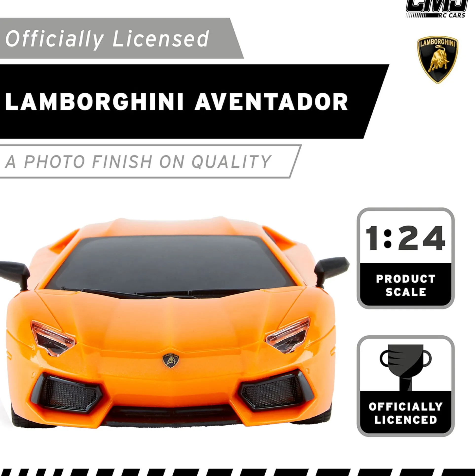 CMJ RC Lamborghini LP700-4 - Orange - 1:24 Scale - 2.4GHz Remote Control Car with LED Headlights