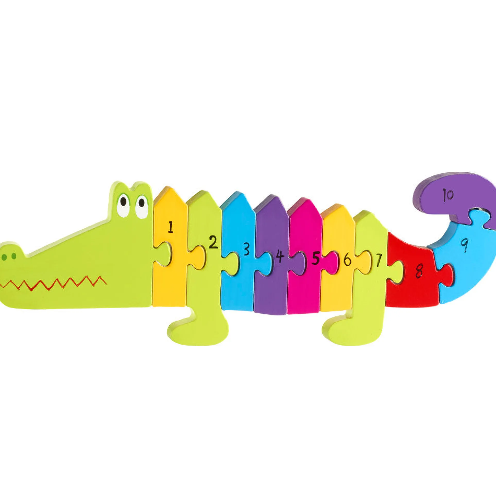 Orange Tree Toys Crocodile Number Wooden Puzzle - 11 pc