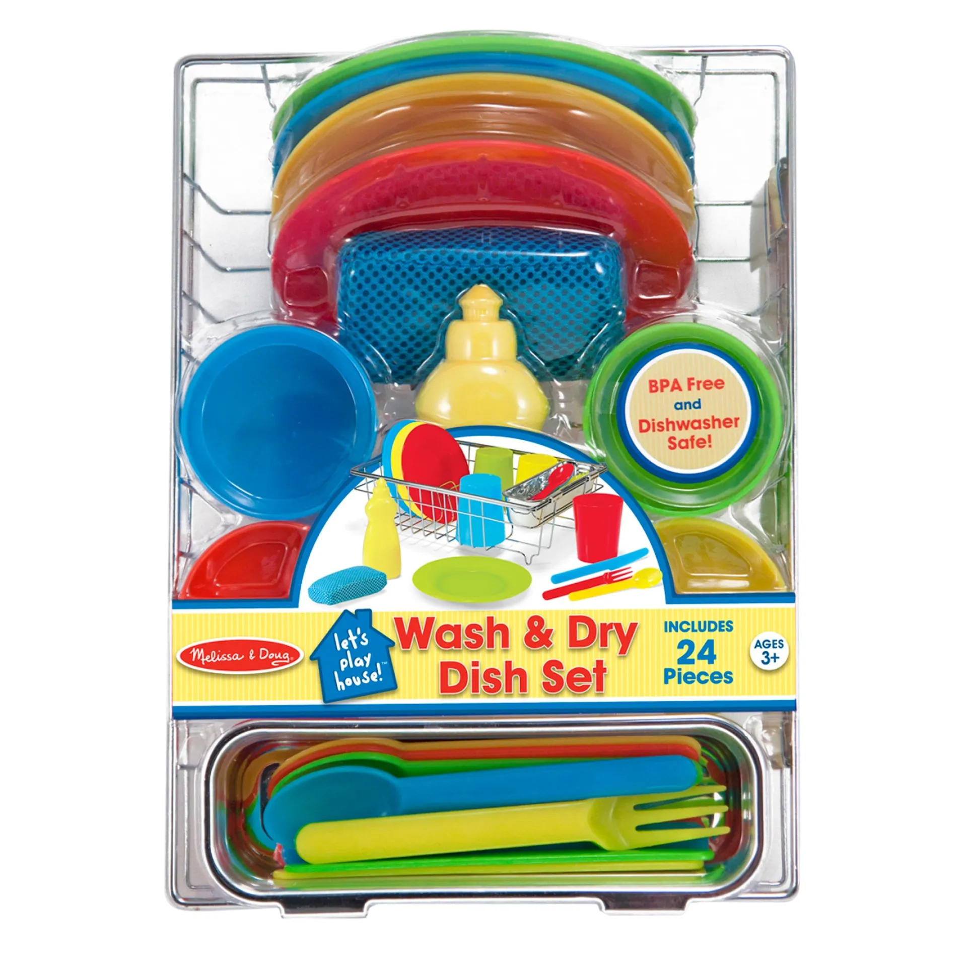 Melissa & Doug 24-Piece Let's Play House! Dishwashing Playset