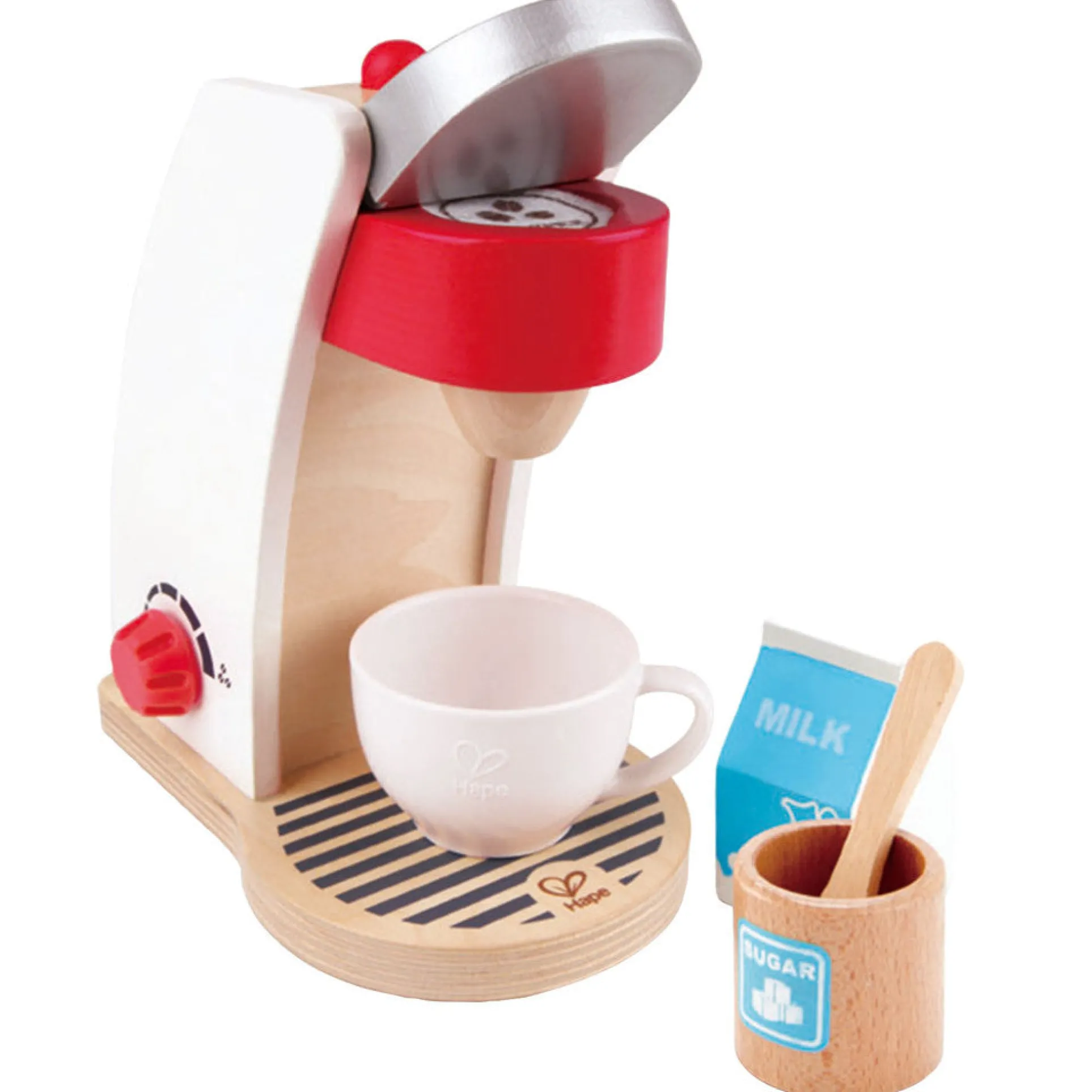 Hape My Coffee Machine Wooden Playset - 6 Piece Set, White