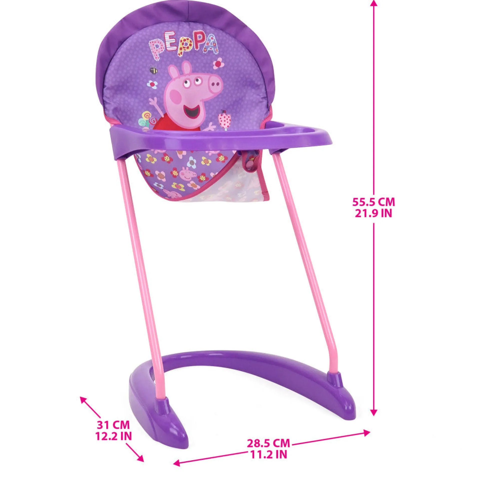 Peppa Pig Stroll N' Feed Playset - Floral Pink & Purple