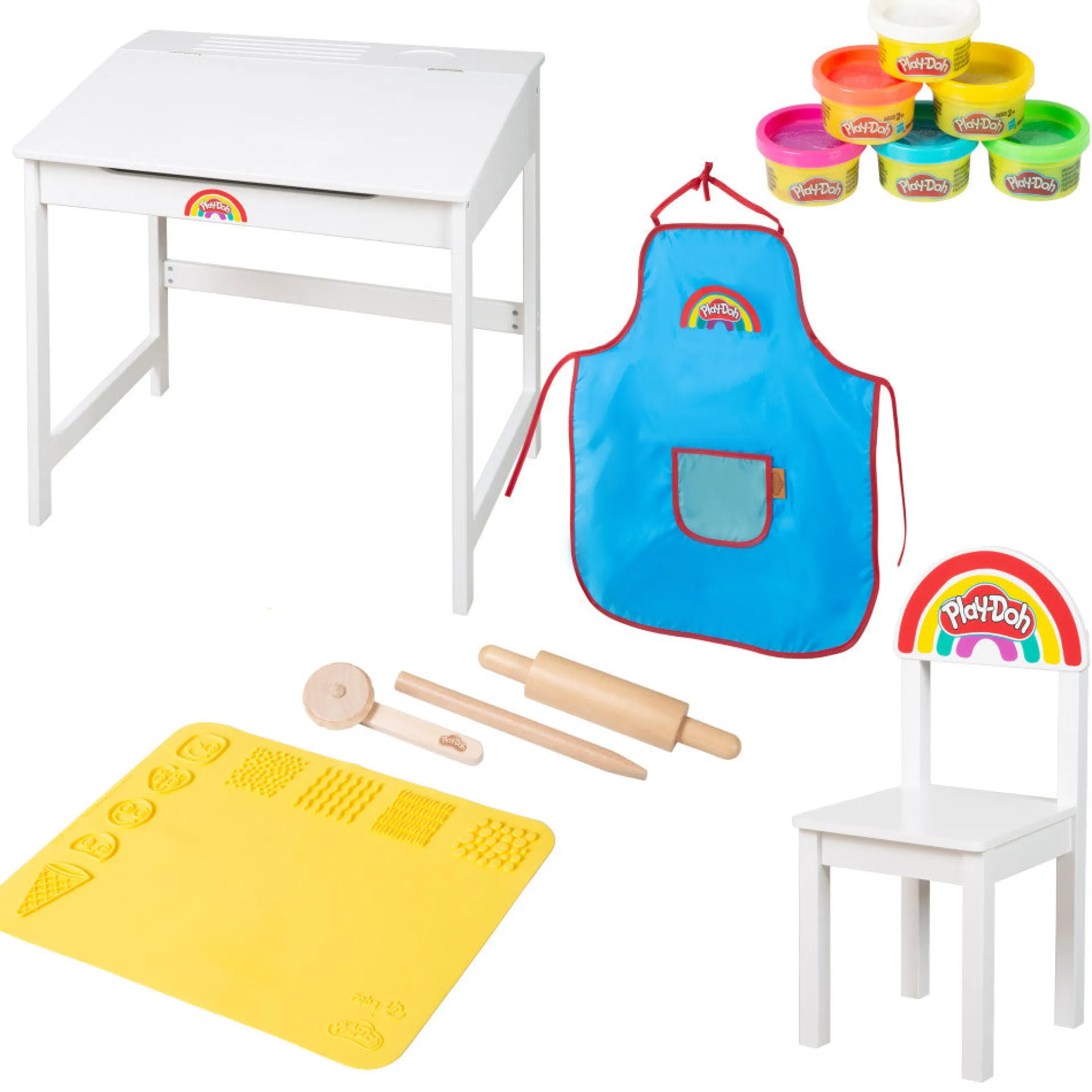 Play-Doh School Desk & Chair - Wooden Creative Station Playset