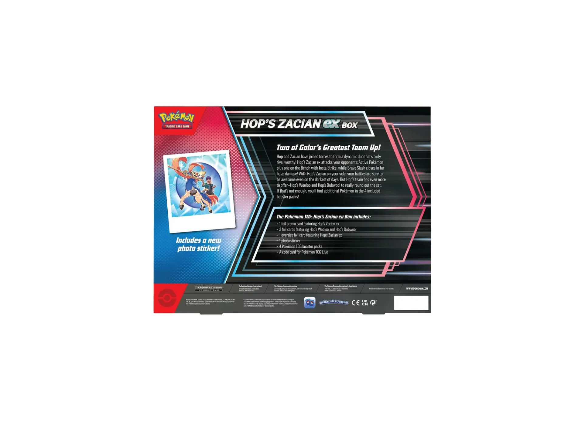 Pokémon Hop's Zacian ex Dynamic Duo Battle Box