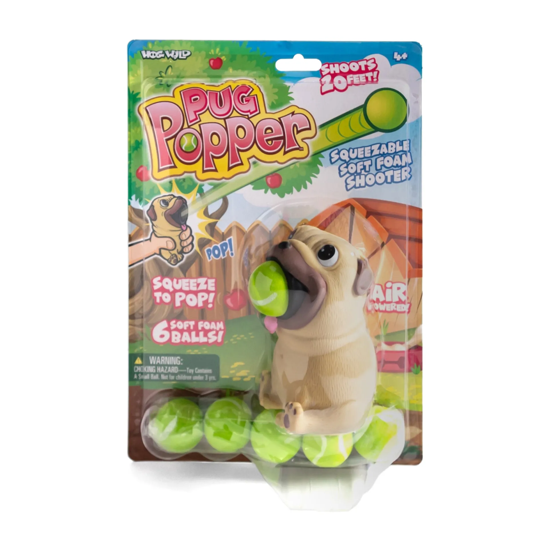 Pug Popper Foam Ball Blaster Toy