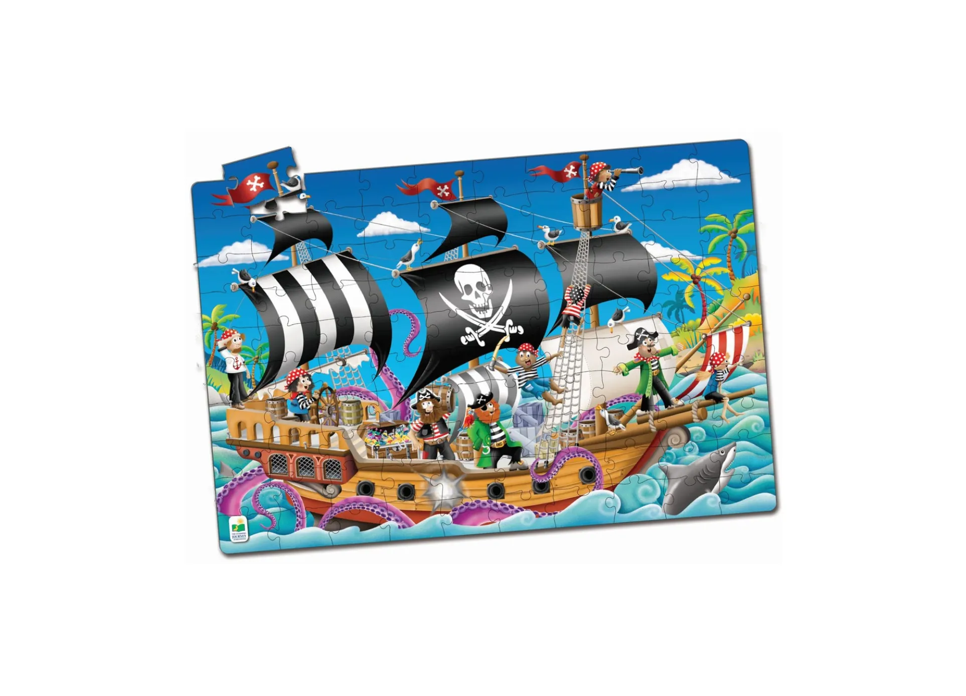 Puzzle Doubles! Glow in the Dark Pirate Ship - 100 pc
