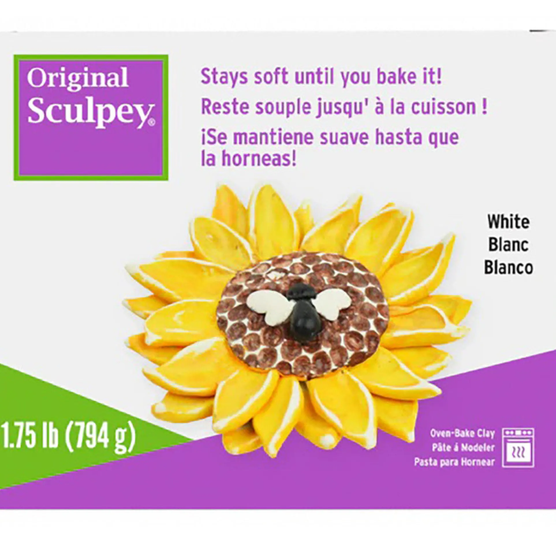 Sculpey Original Polymer Clay - White 1.75 lb - Artist Modeling Oven-Bake Clay