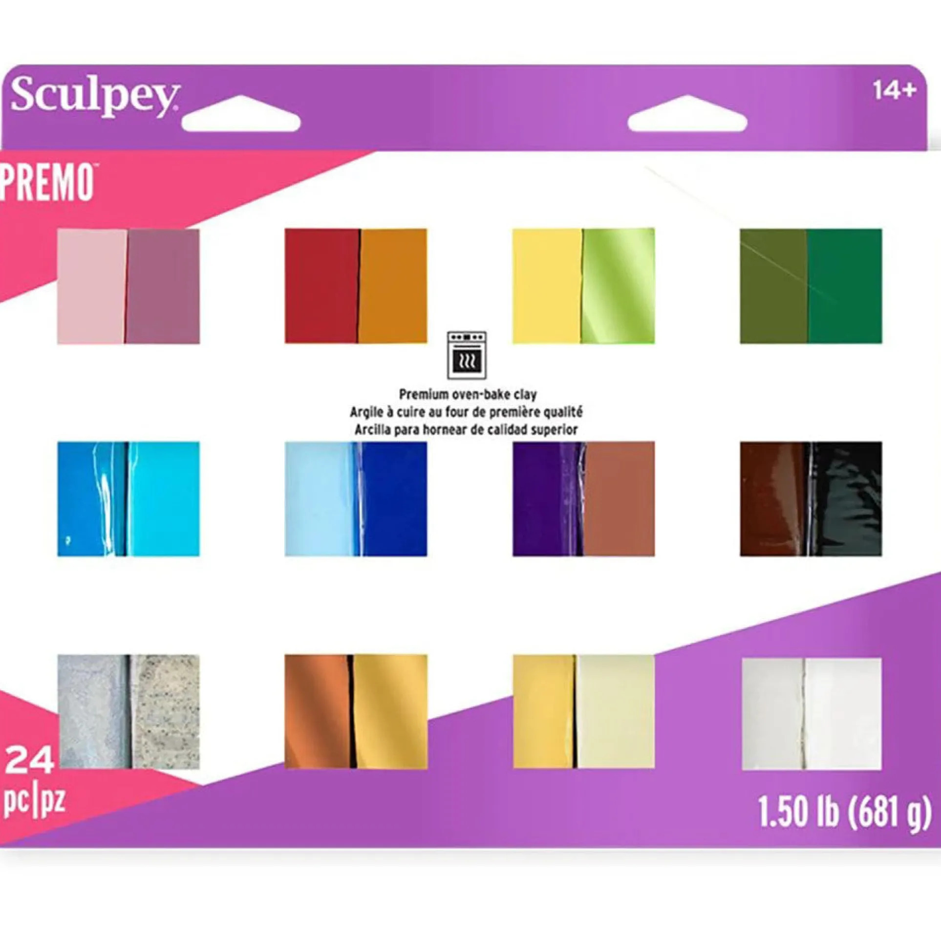 Sculpey Premo Polymer Clay Multipack - 24 Color Assortment, Oven Bake