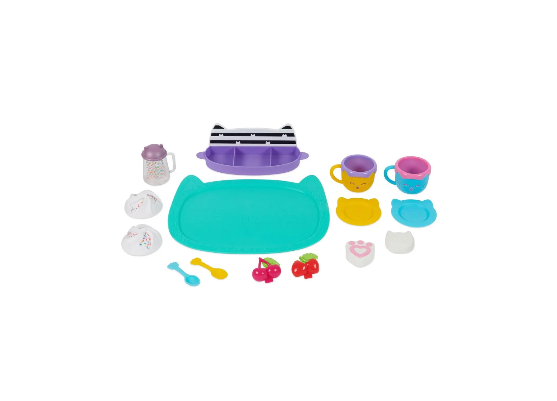 Gabby's Dollhouse 15-Piece Hot Cocoa Party Playset with Rotatable Whip Cream Feature