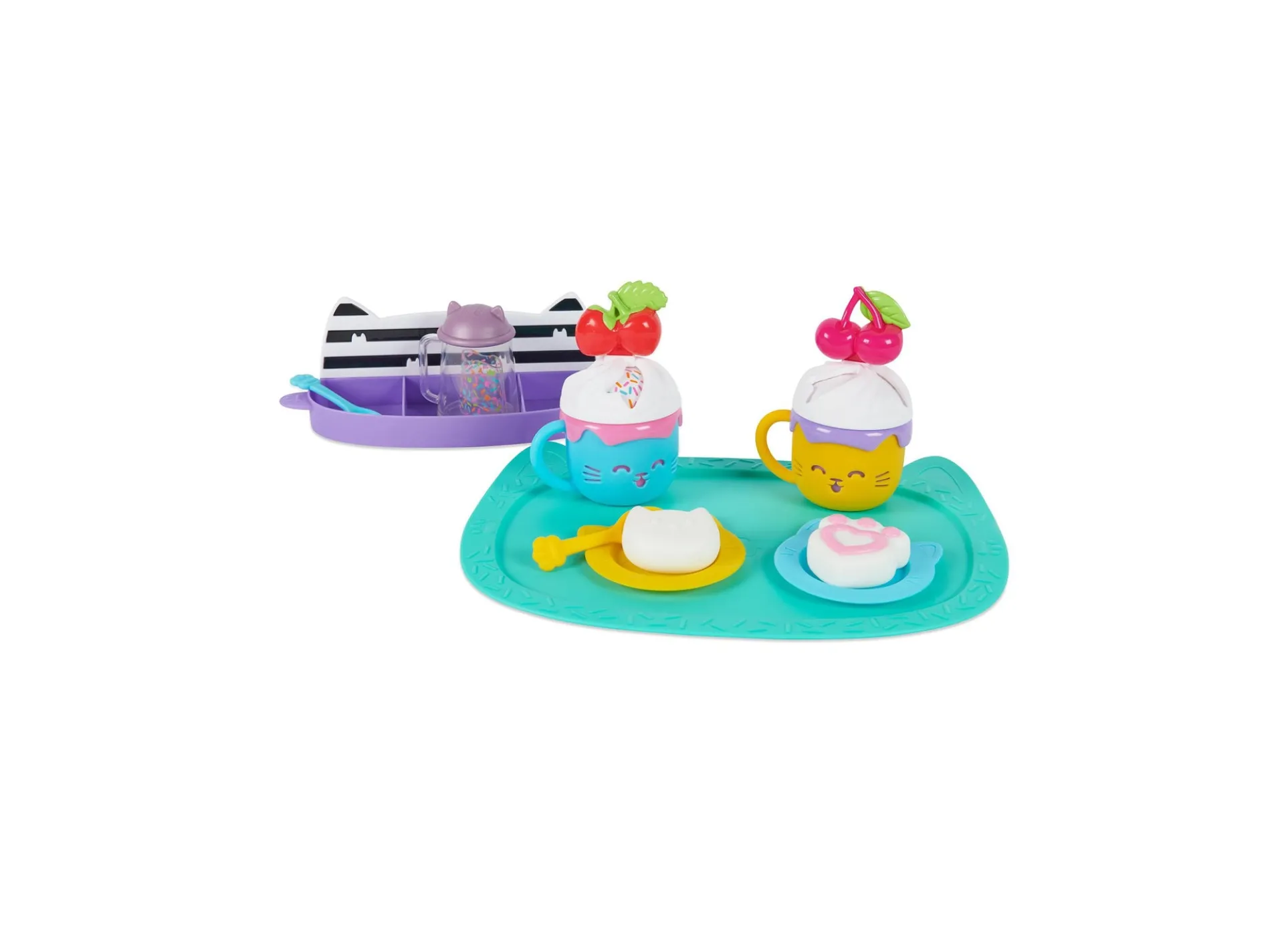 Gabby's Dollhouse 15-Piece Hot Cocoa Party Playset with Rotatable Whip Cream Feature