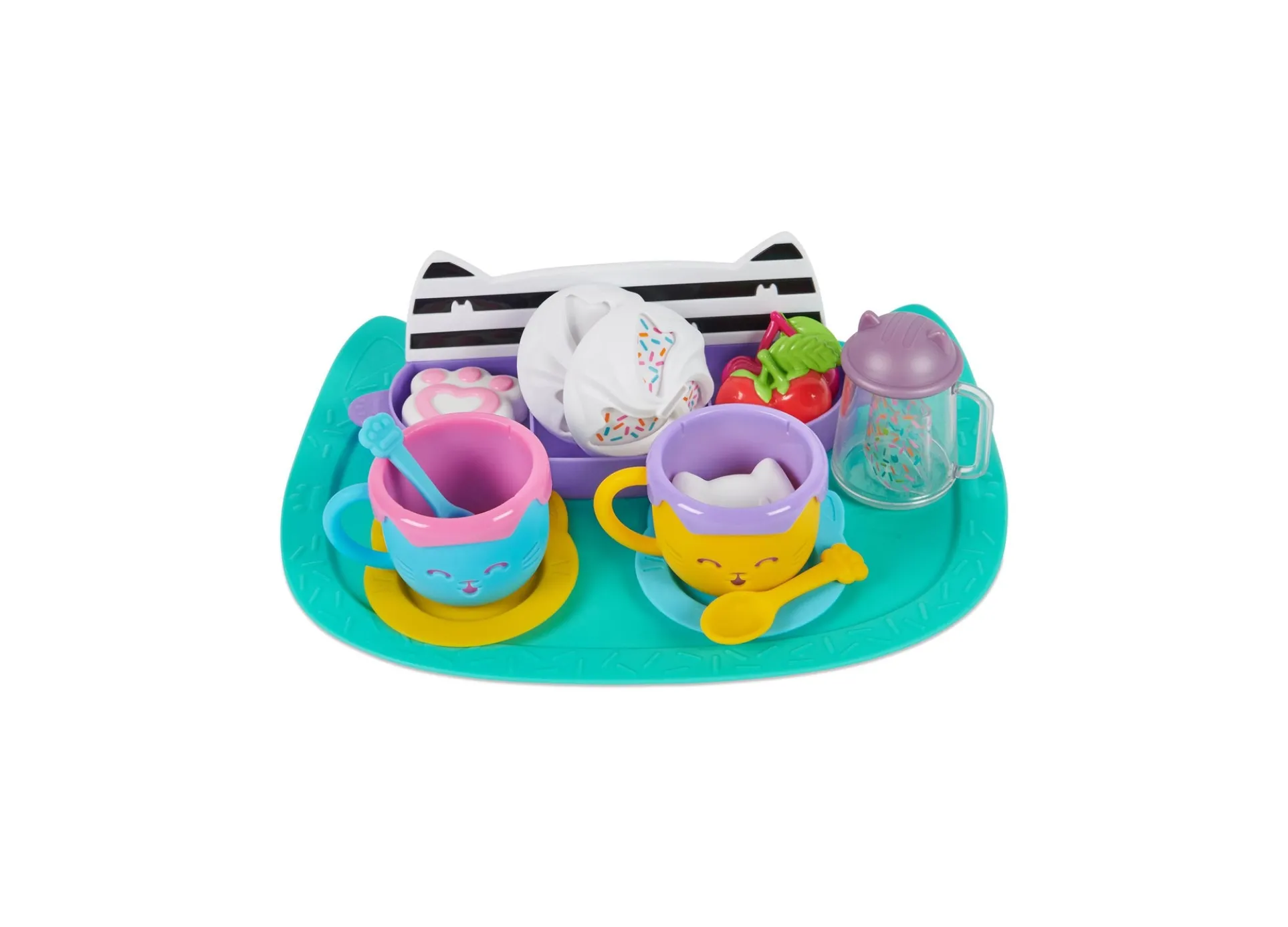 Gabby's Dollhouse 15-Piece Hot Cocoa Party Playset with Rotatable Whip Cream Feature