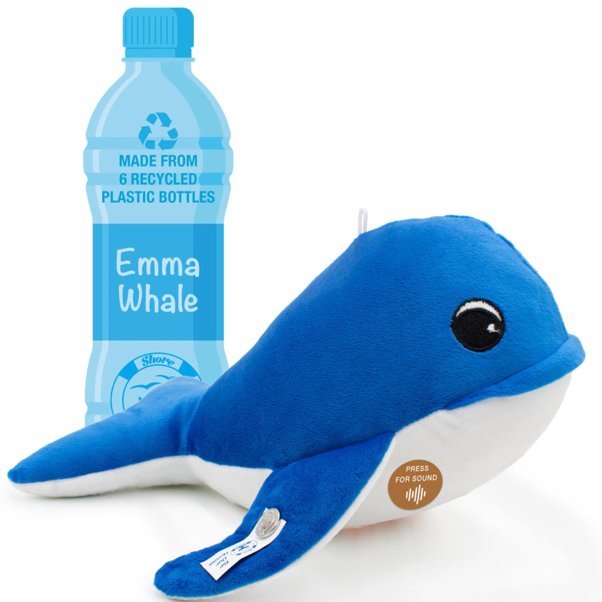 Shore Buddies Emma The Whale 12 inch Interactive Plush Toy with Sounds