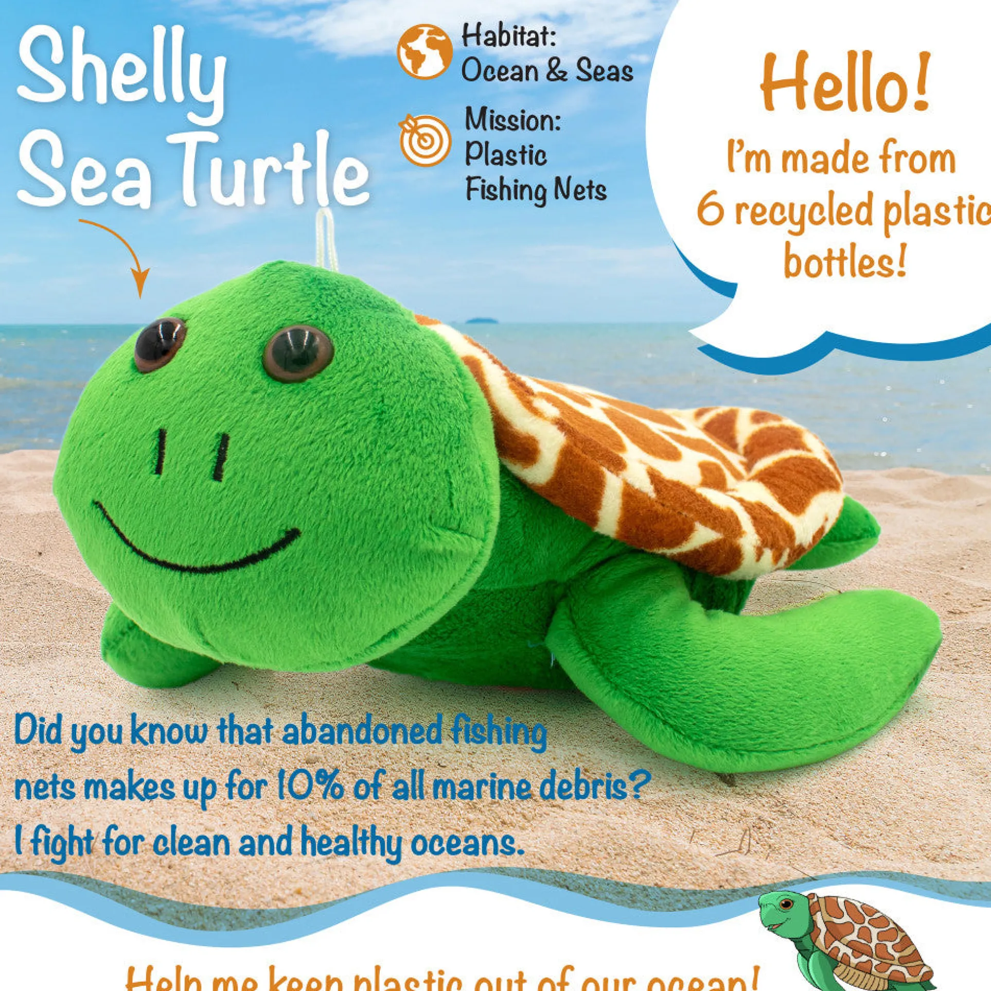 Shore Buddies Shelly the Sea Turtle 12 inch Interactive Plush Toy