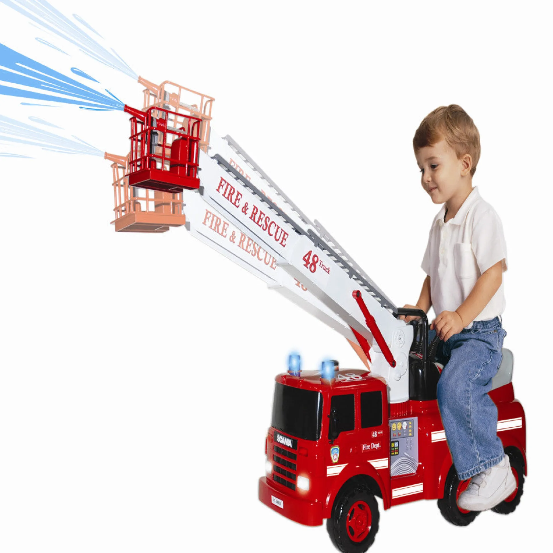 Skyteam - Action Fire Engine Ride-On - Interactive Firefighting Toy