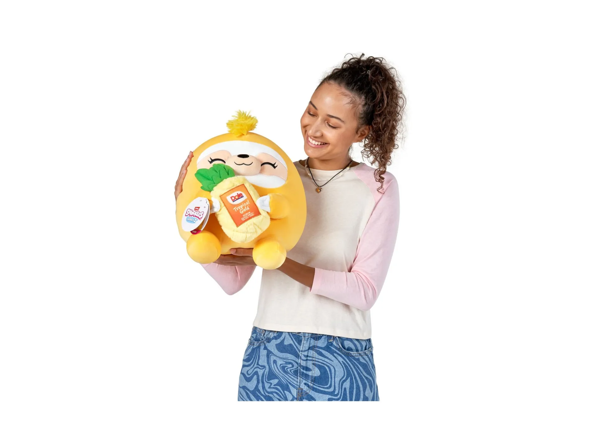 Snackles Zuru 16 inch Large Sloth and Dole Pineapple Plush Toy