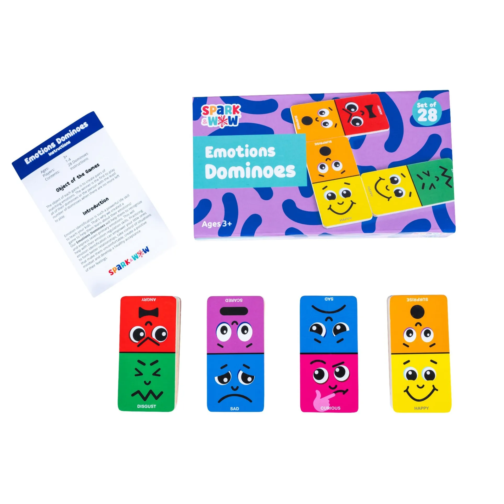 Spark & Wow Emotions Dominoes - Expressive Play Set - 28 Pieces