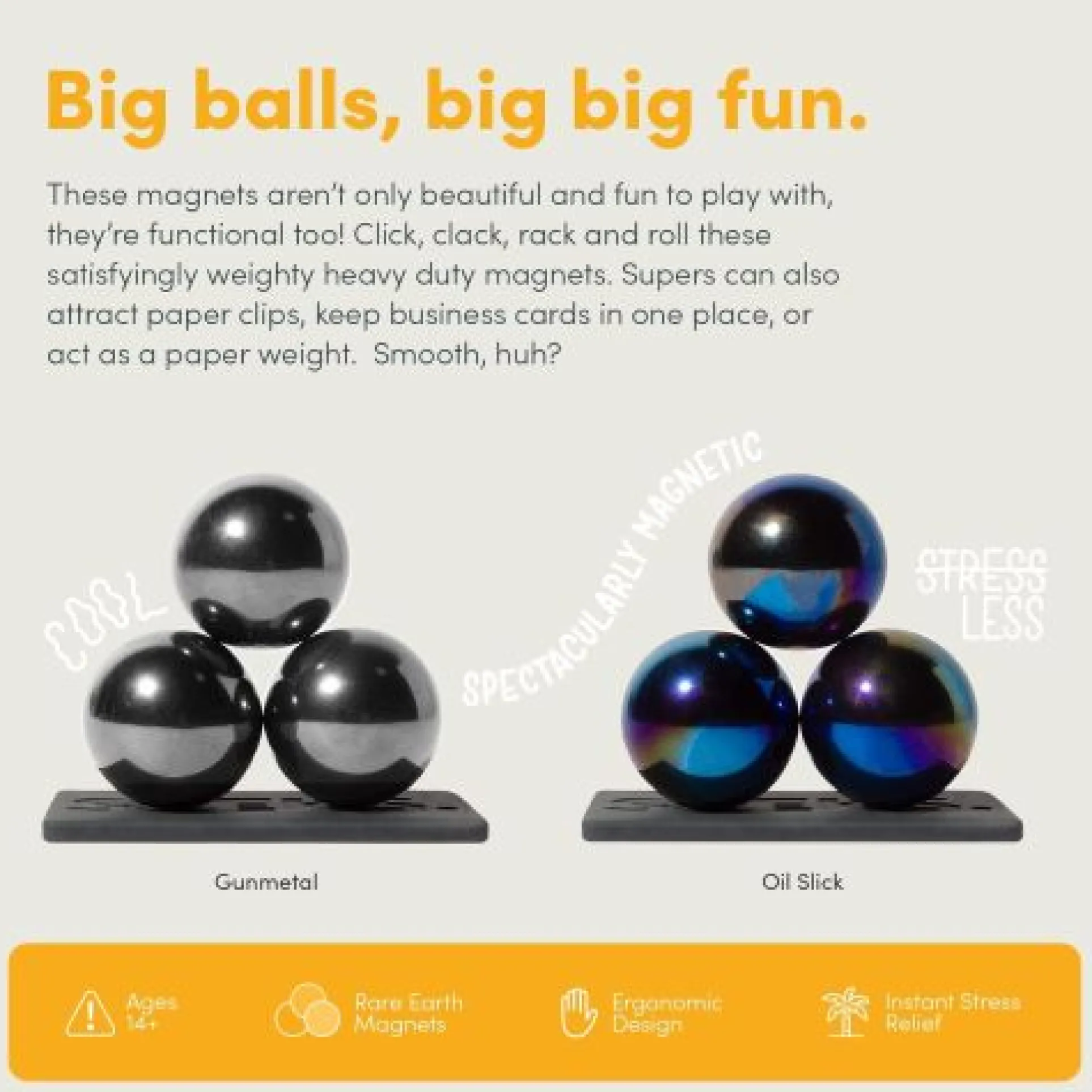 Speks 33mm Mesmerizing Magnet Stress Balls