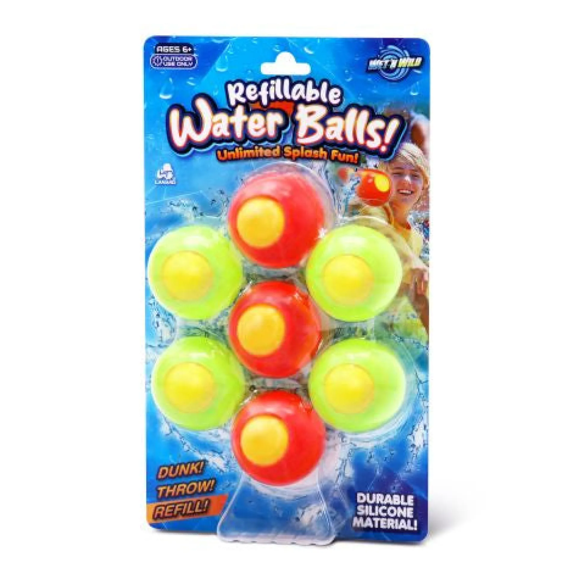 SplashZone Reusable Silicone Water Balls, 6-Pack with Mesh Bag