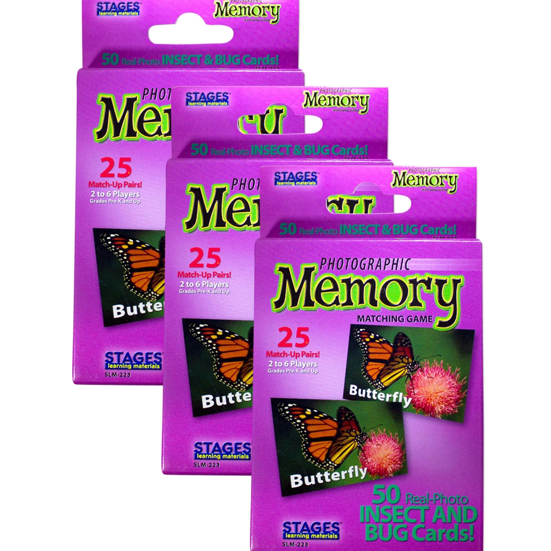 Stages Learning Materials - Memory Matching Game - Insects & Bugs - 3 Pack