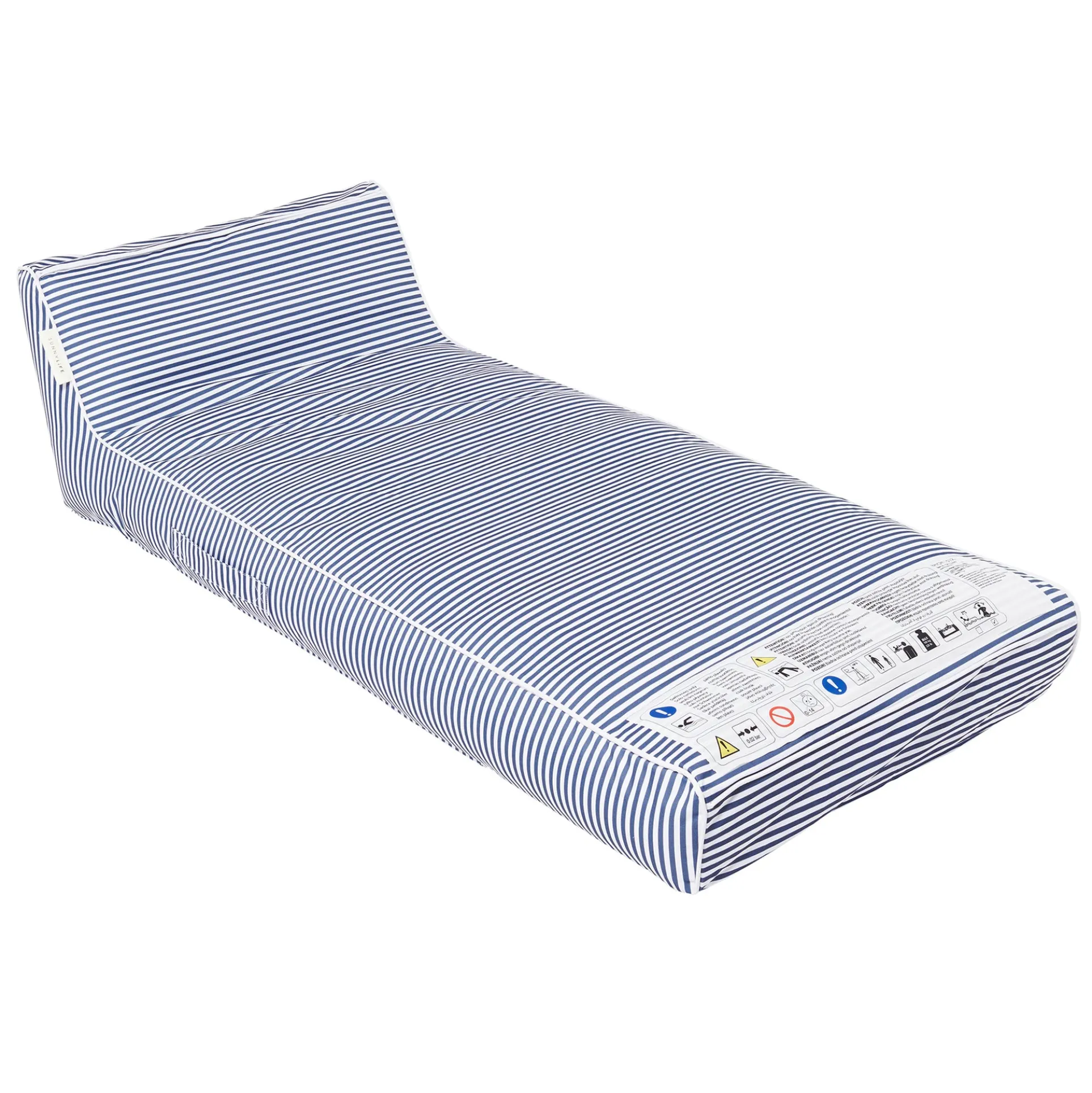 Sunnylife Luxe Lie-On Lounger - Le Weekend Navy - Inflatable Pool Float with Removable Cover