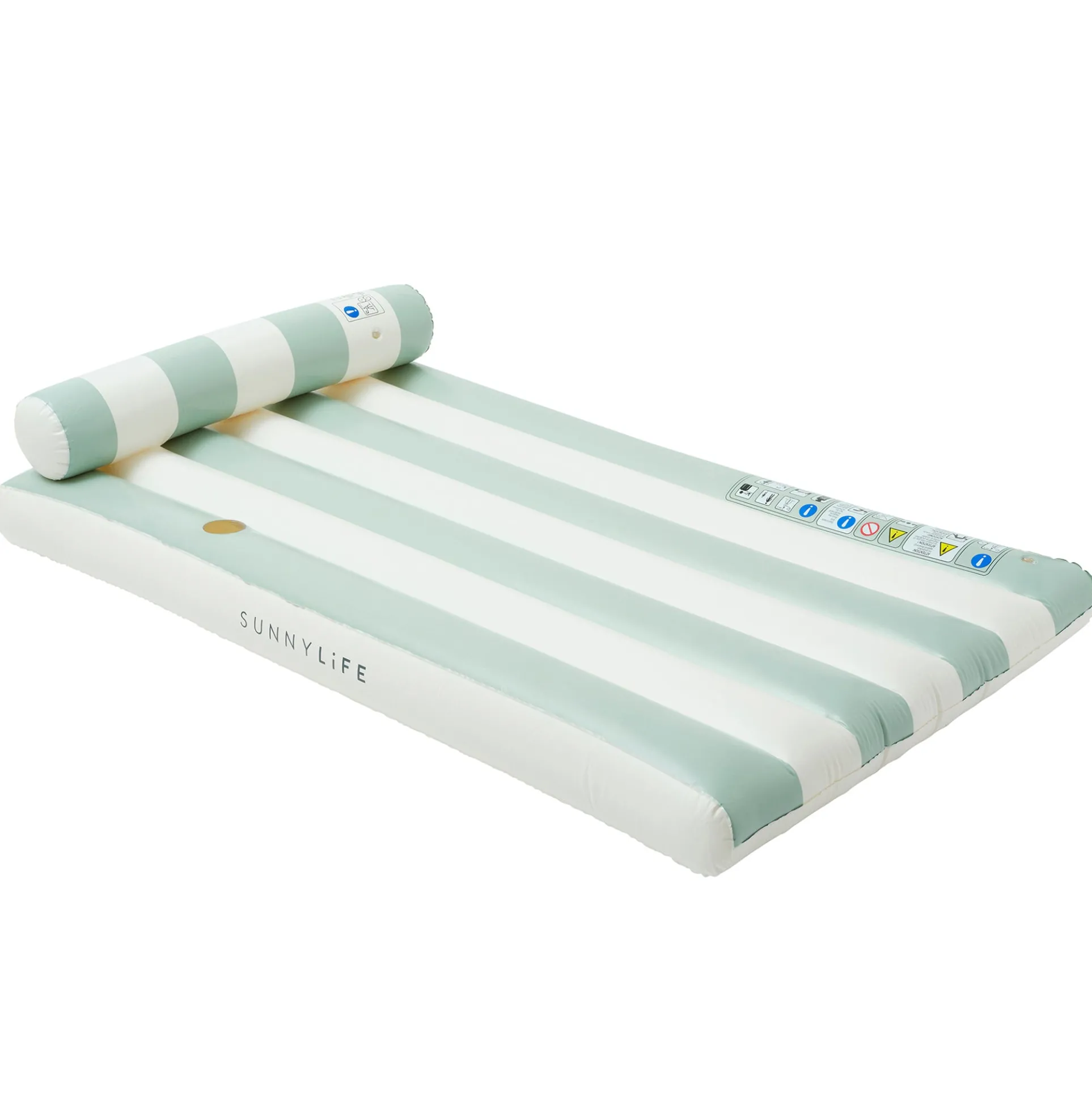 Sunnylife Luxe Lilo Green Stripe Inflatable Pool Float - 70 x 41 inch